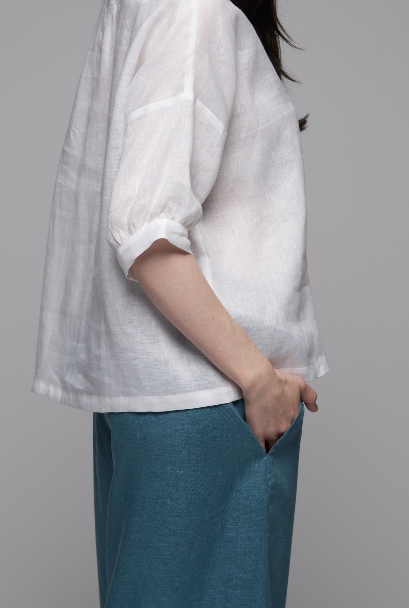 Jane top - white linen