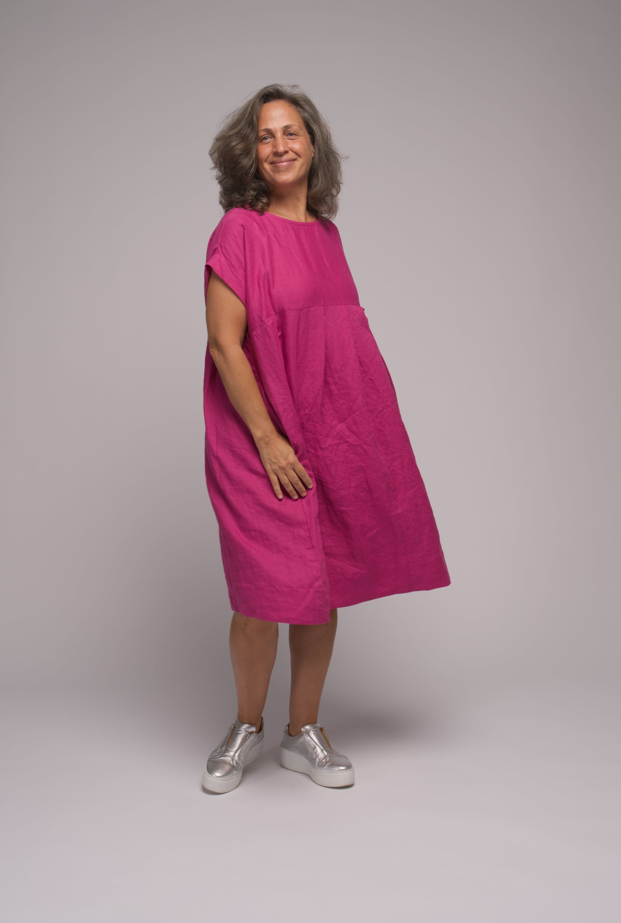 Sibella linen dress - Cerise