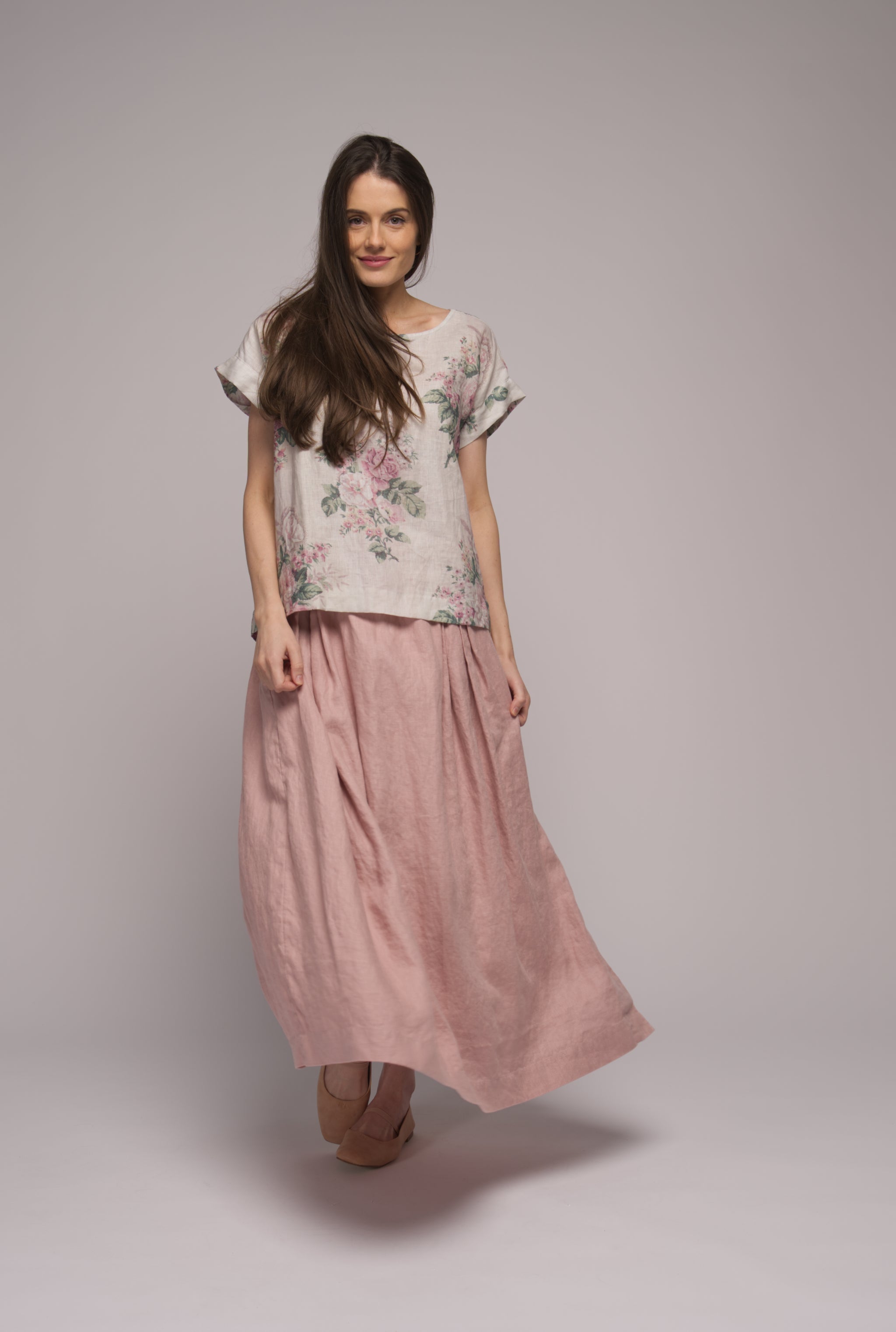 Tallulah Linen Skirt - Mushroom