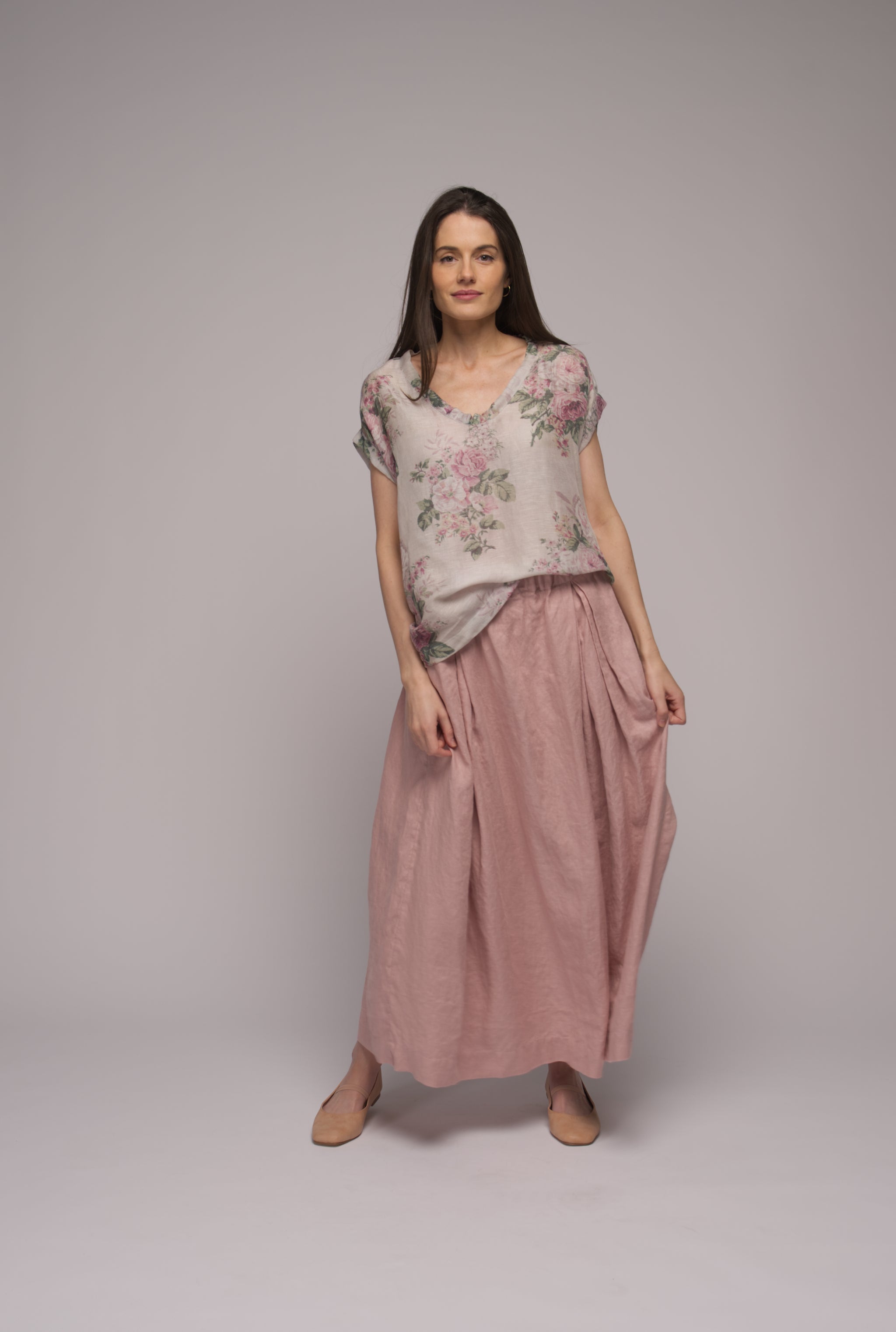 Tallulah Linen Skirt - Mushroom