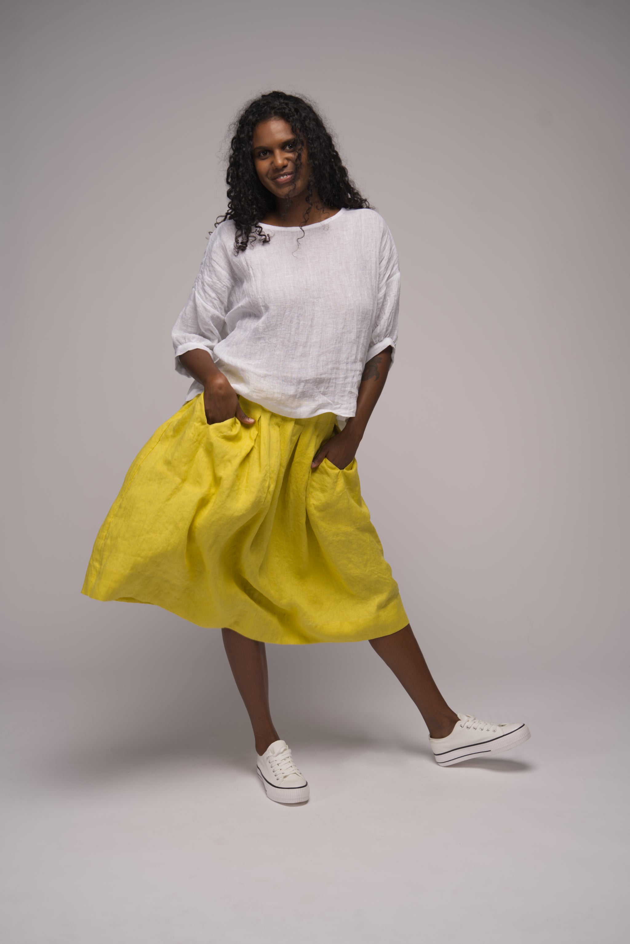 Daffodil Linen Skirt