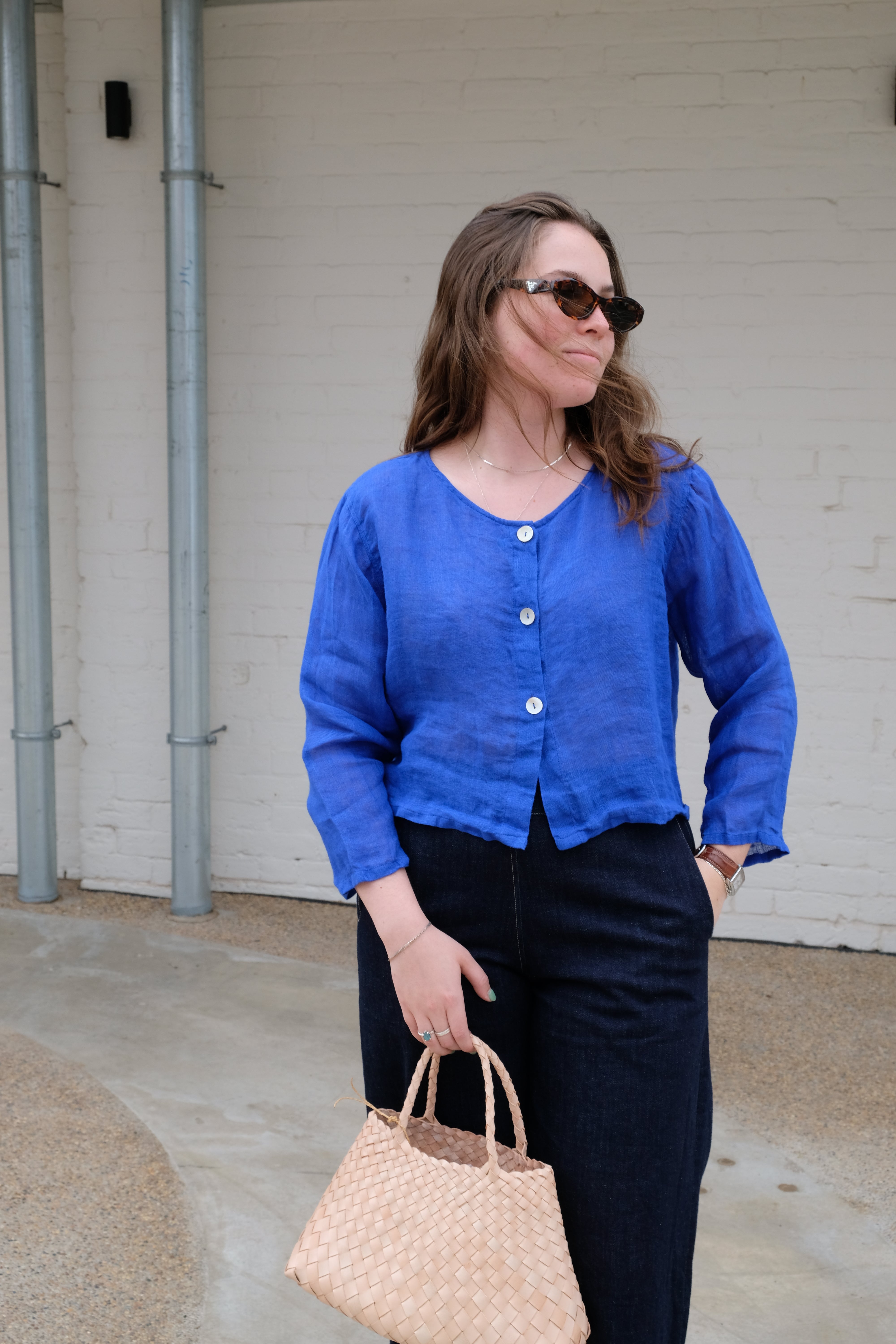 Doto Jacket - Gauze Linen - Cobalt