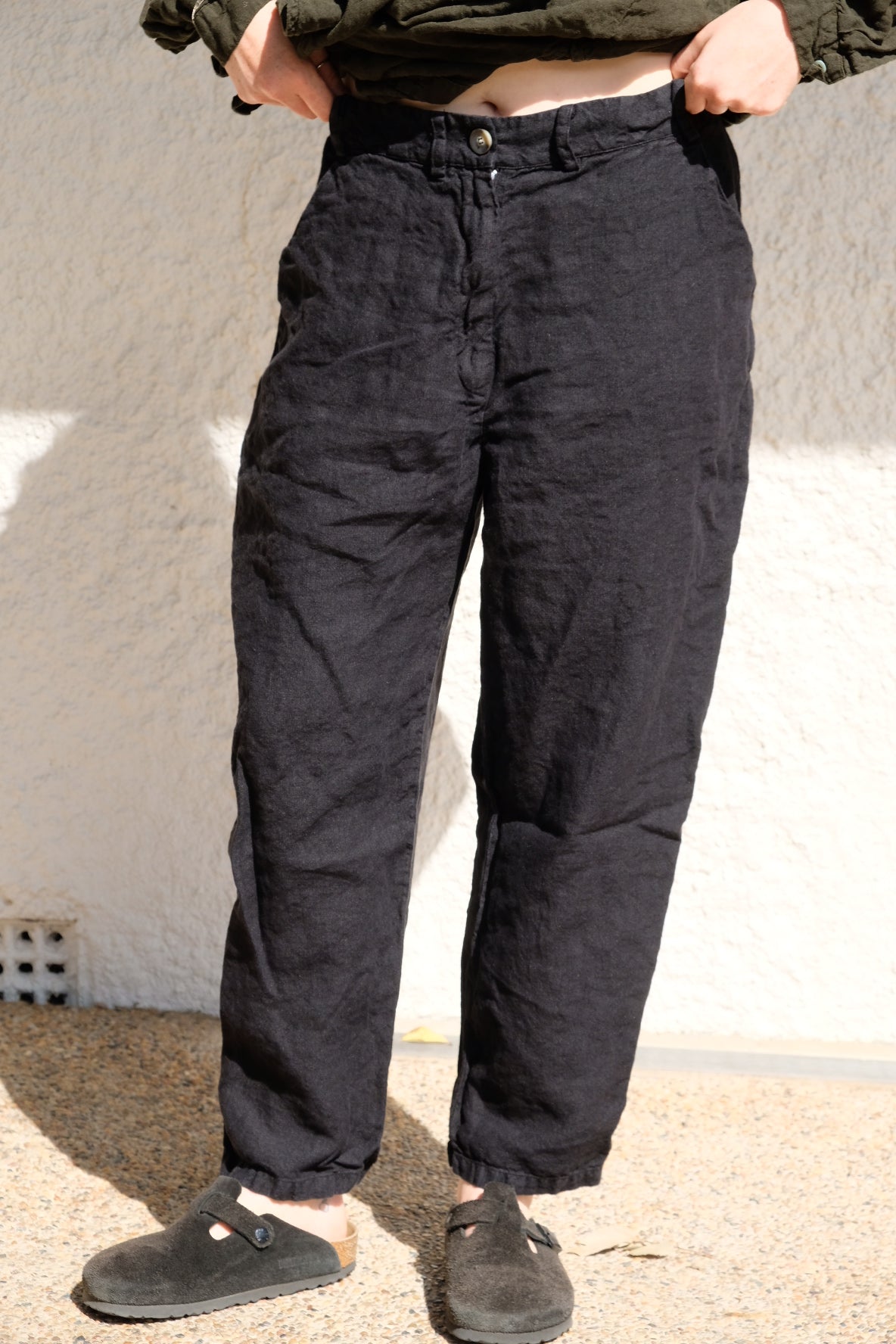 Murphy Tailored Pant Mid Weight Linen Black