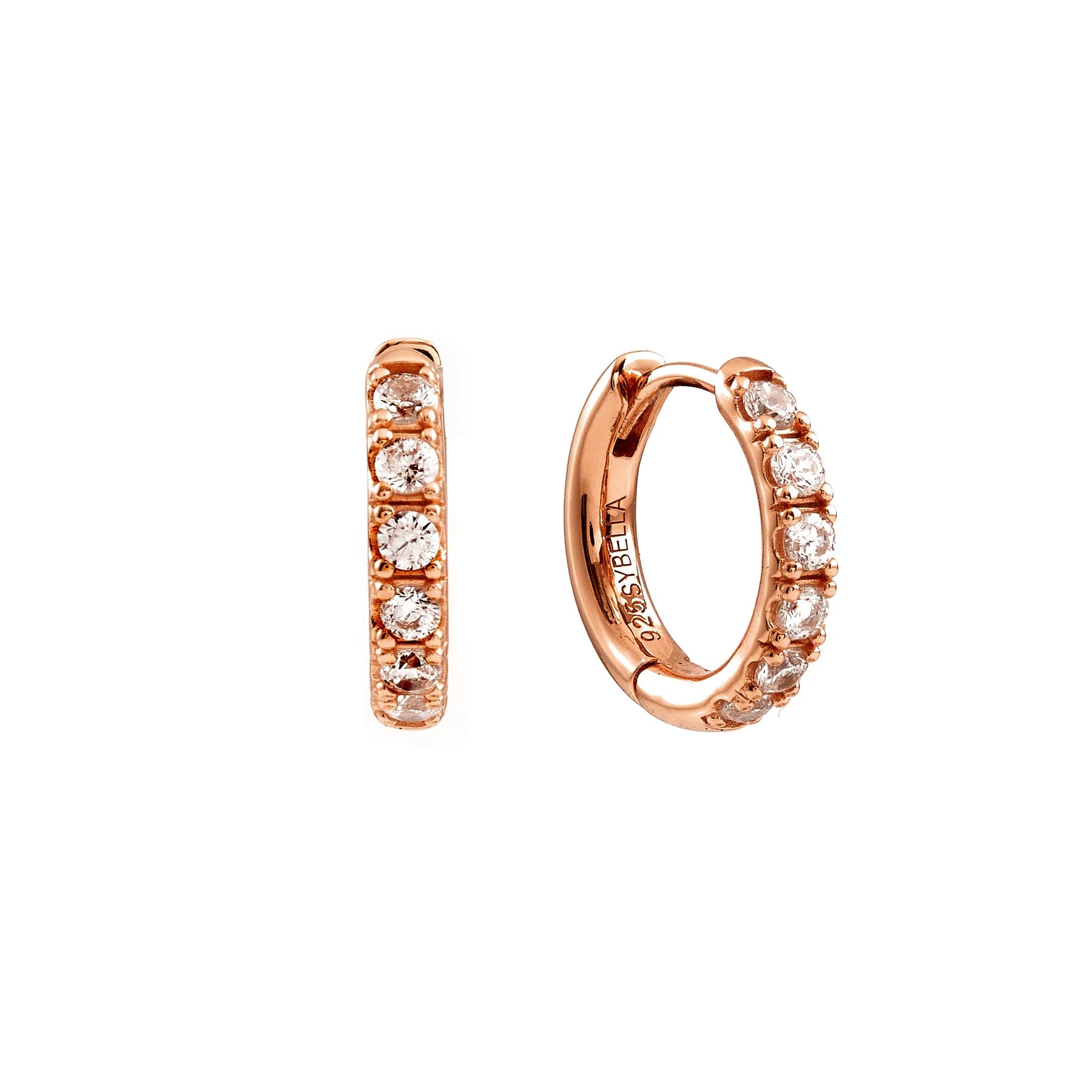 Sibyl Rose Gold Plate CZ Baby Hoops
