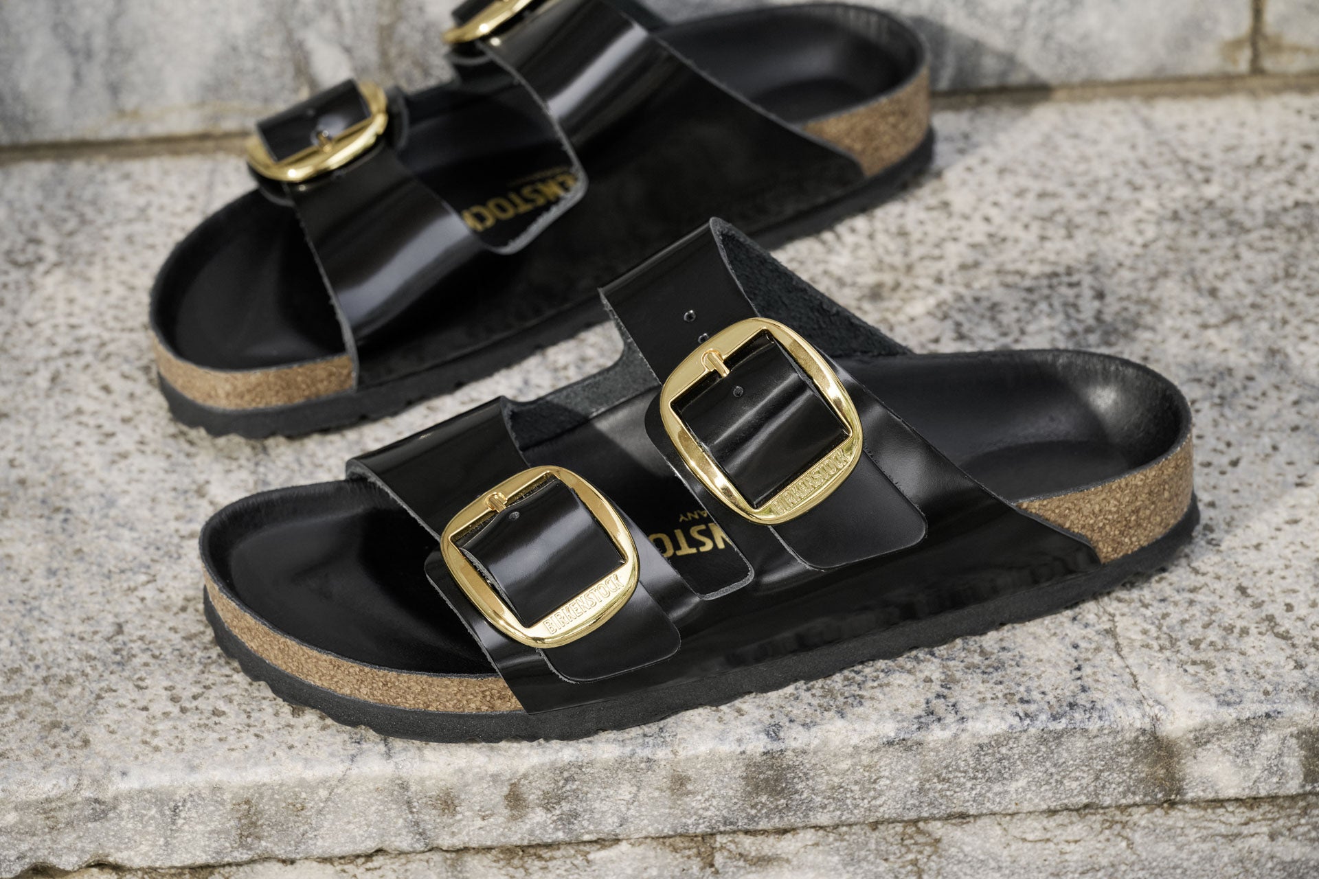 Arizona Big Buckle High Shine Black Natural Leather Patent regular