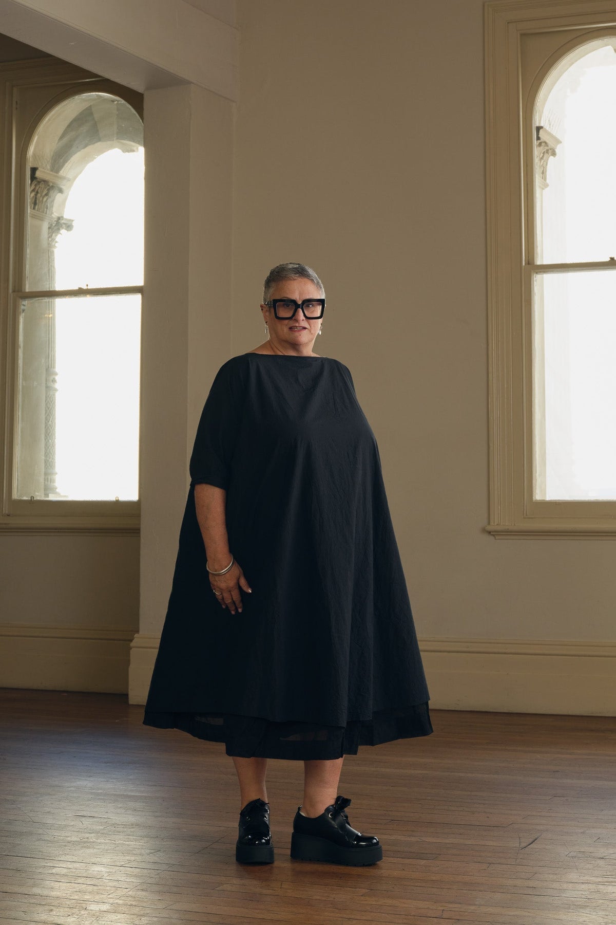 Manon Dress - Paper Cotton black