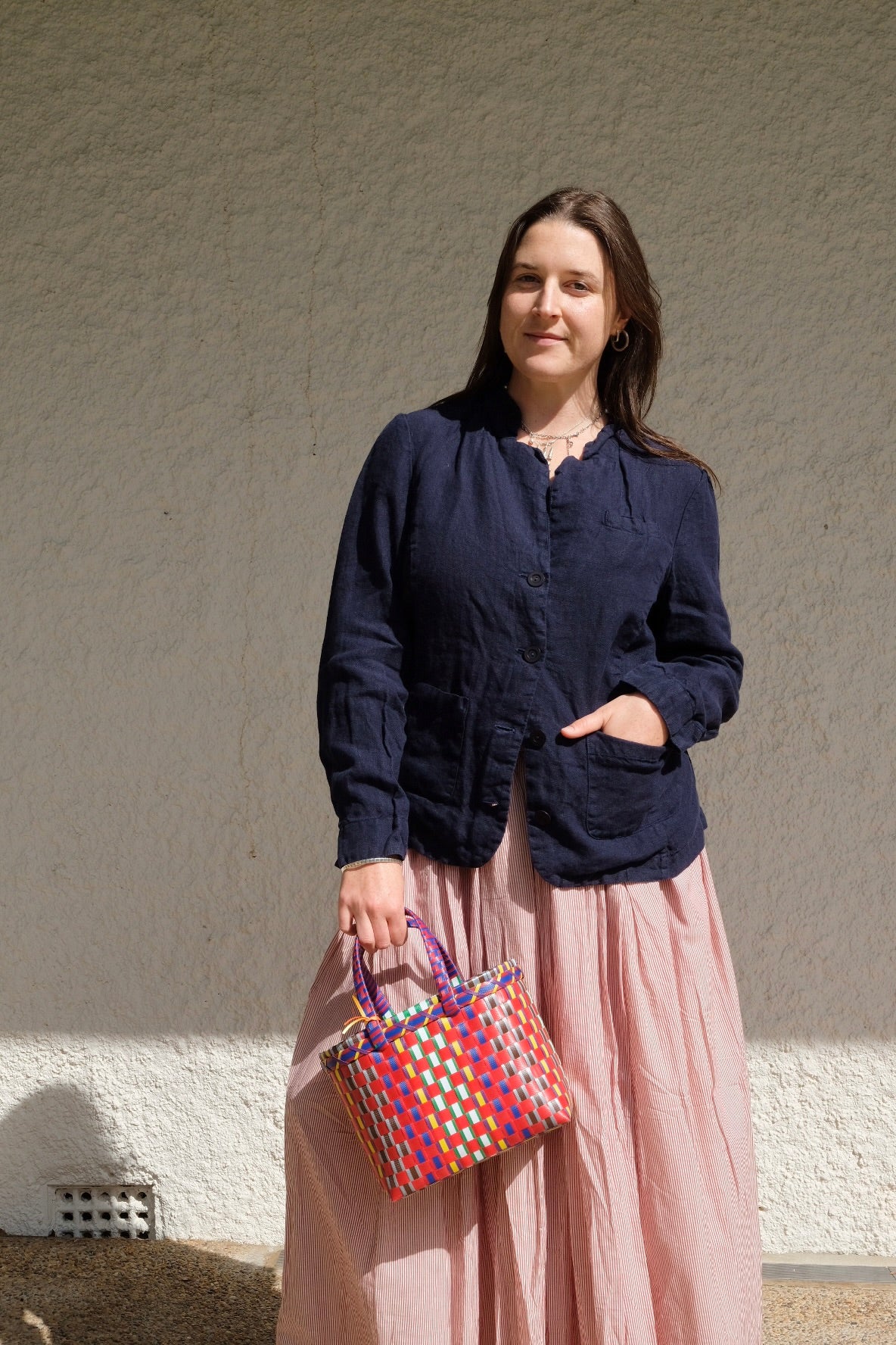 Lila Fitted Blazer - European Linen - Navy