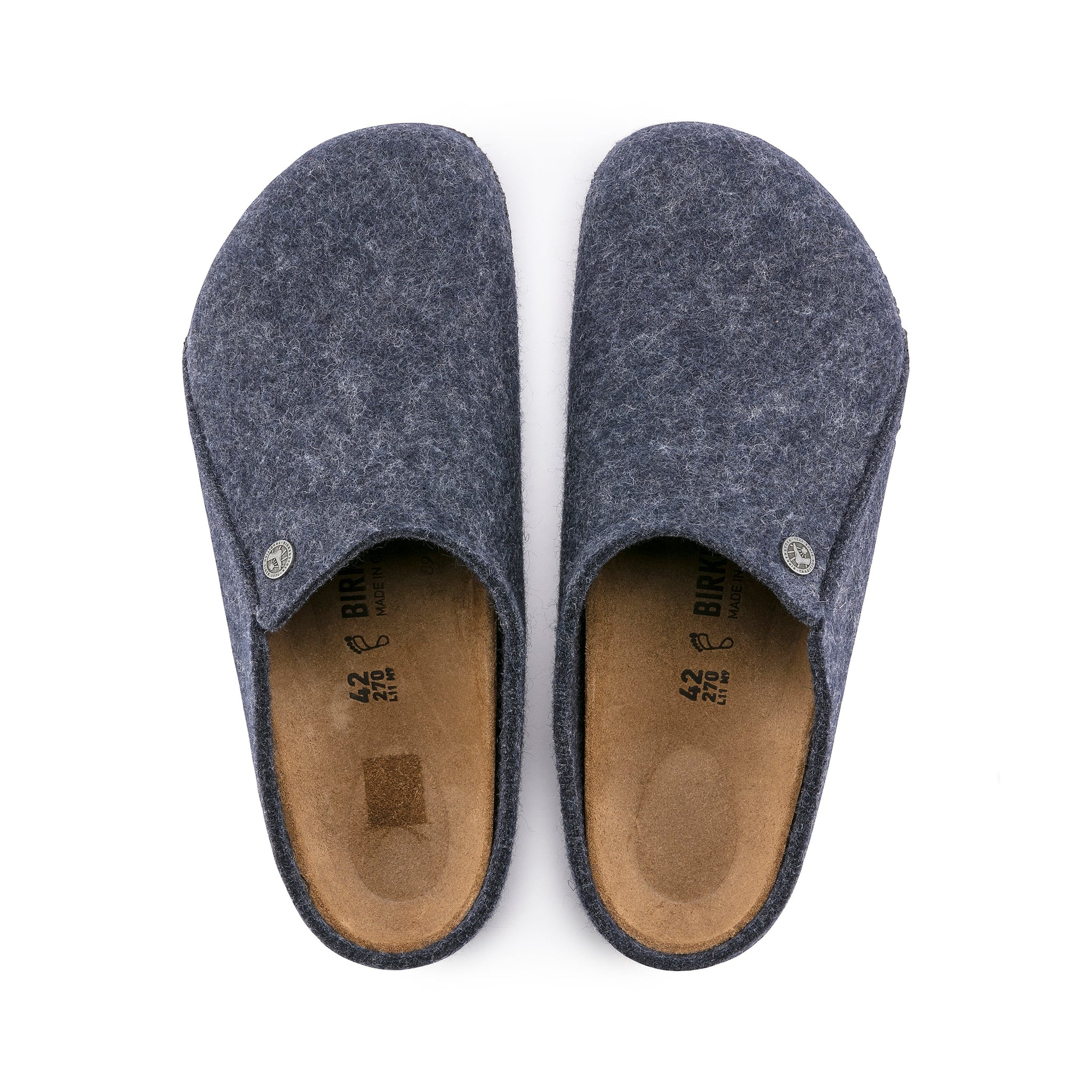 Zermatt Dark Blue Wool Felt Slippers
