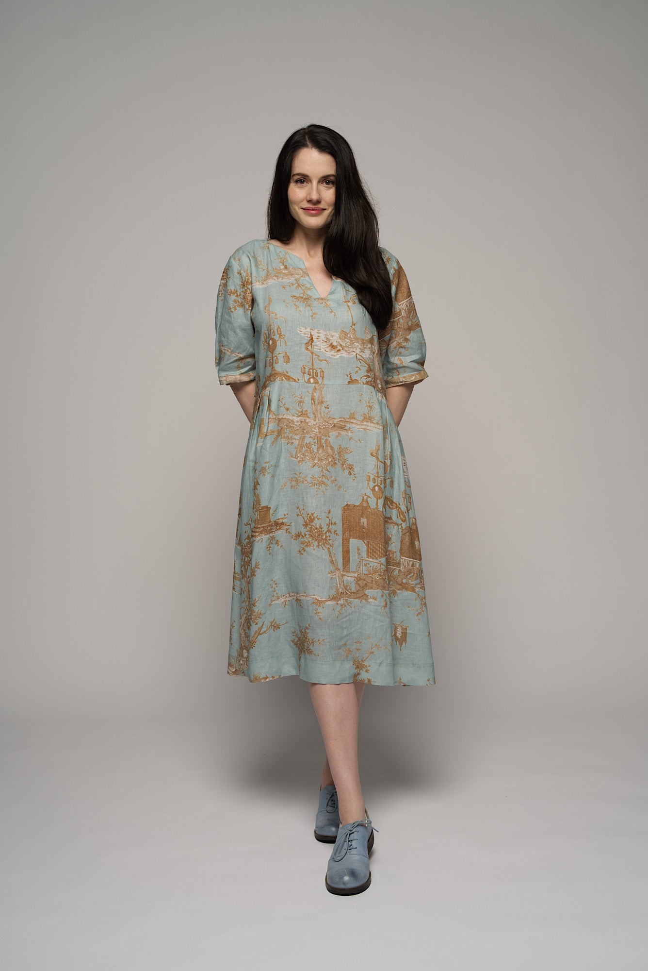 Toile Dress - blue