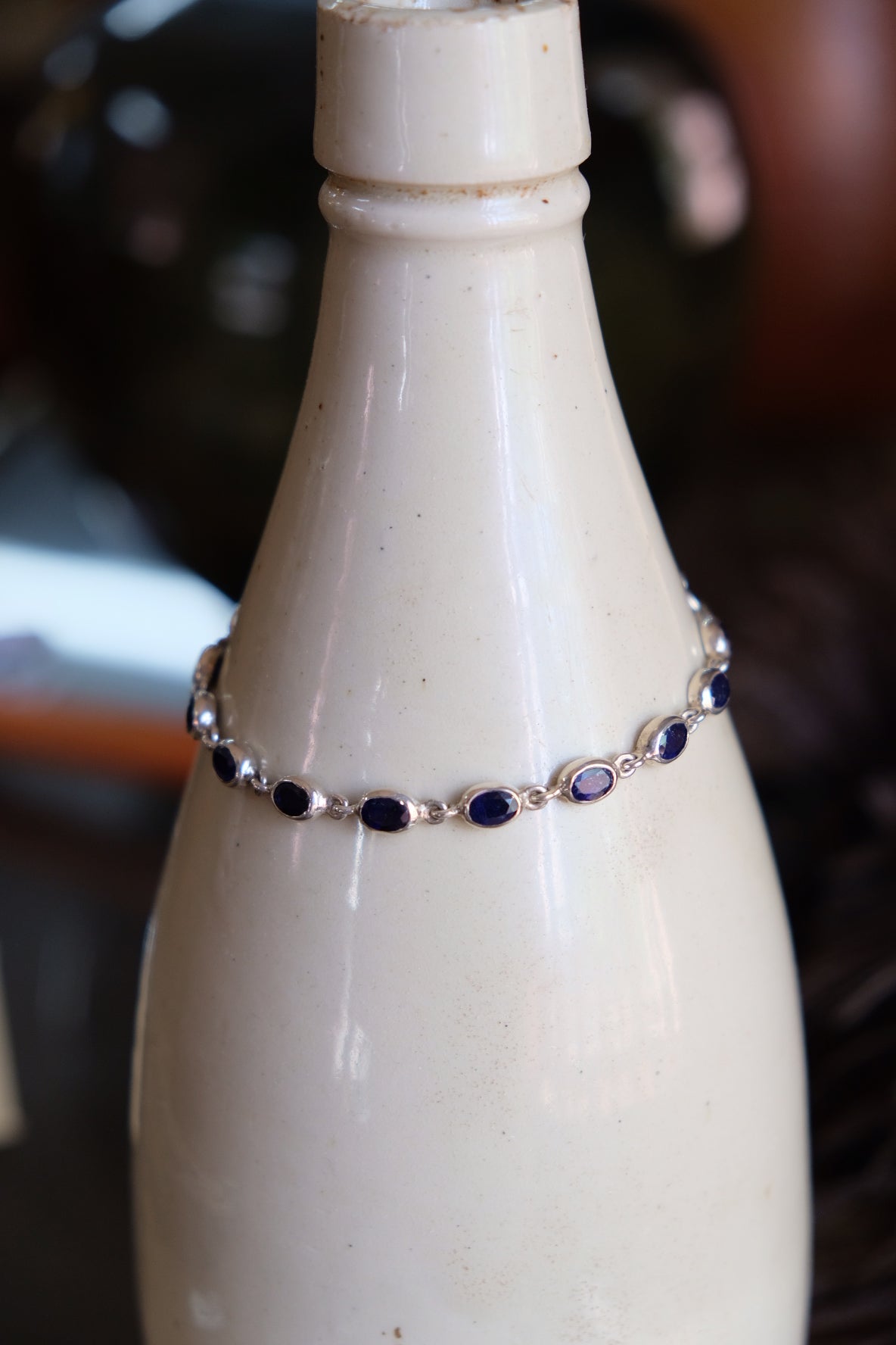 Sapphire and silver bracelet
