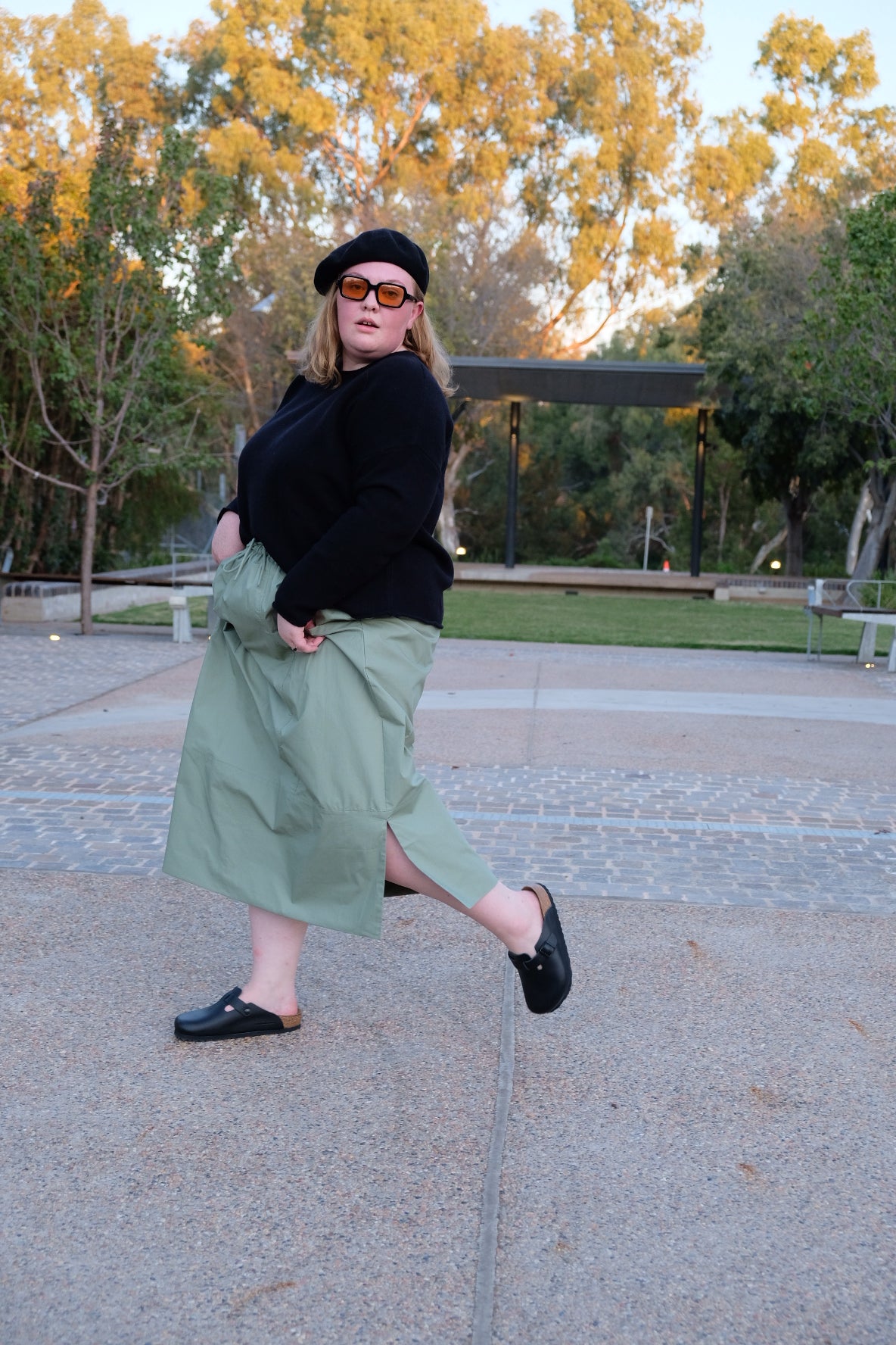 Ulla Skirt - Willow Green Poplin