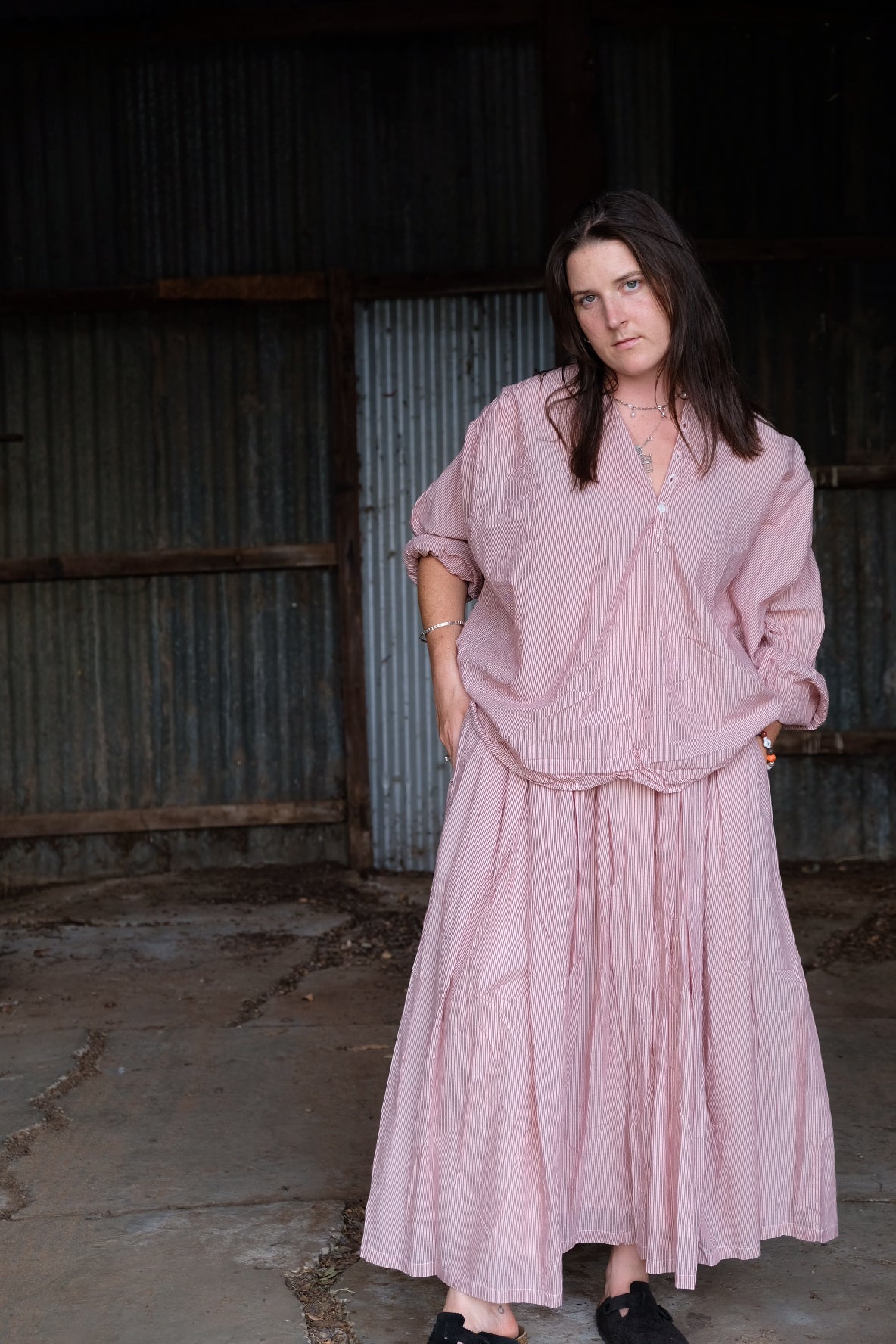 Hill Shirt - Cotton Voile Candy Stripe