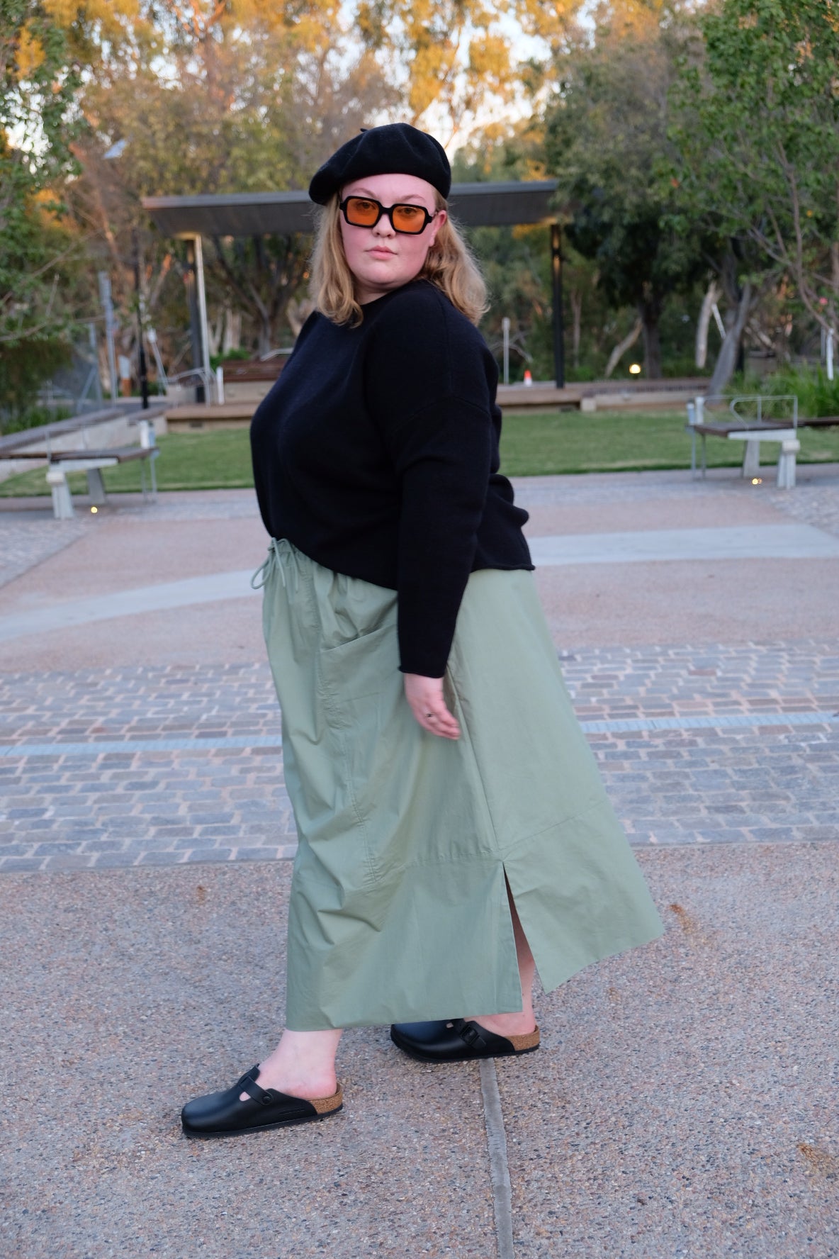 Ulla Skirt - Willow Green Poplin