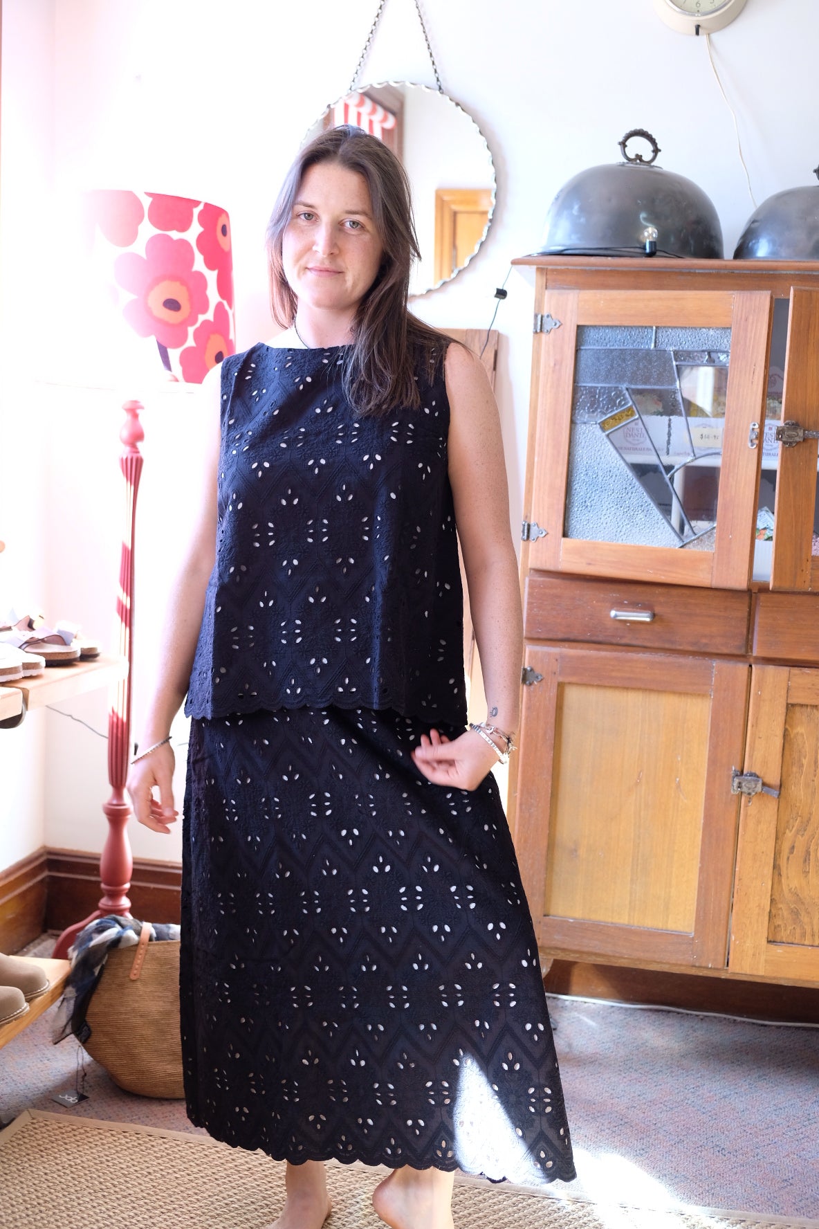 Lace Singlet - Black