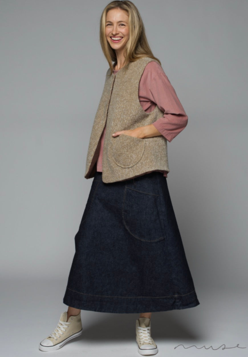 Sherpa Vest - Pebble Wool