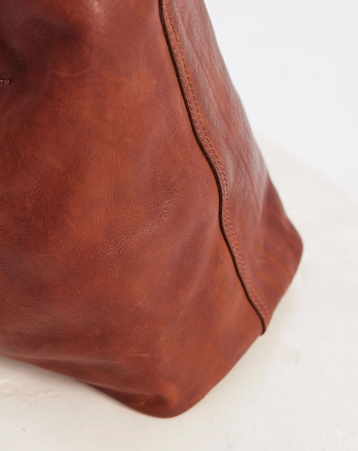 Unlined Slouchy Bag - Cognac