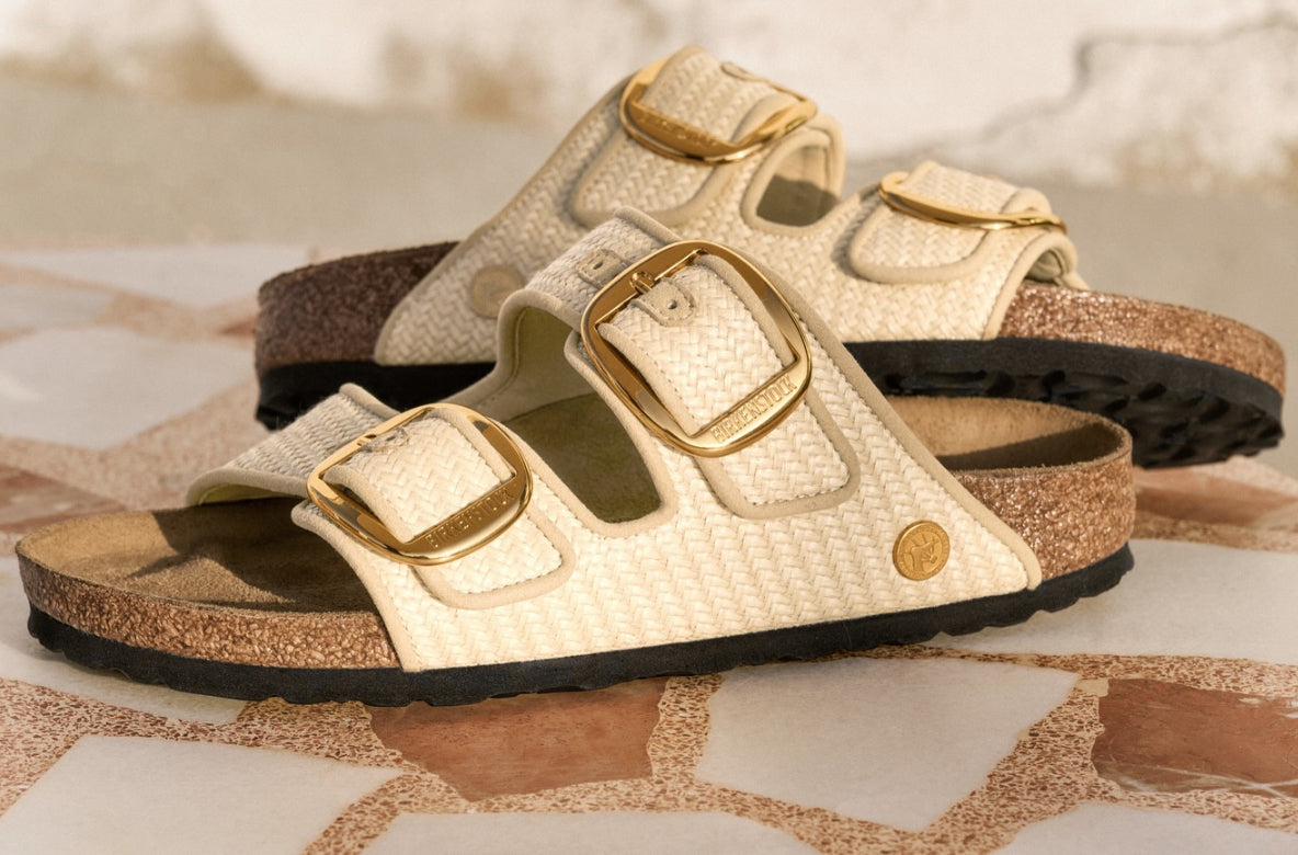 Arizona Big Buckle Raffia Natural Textile