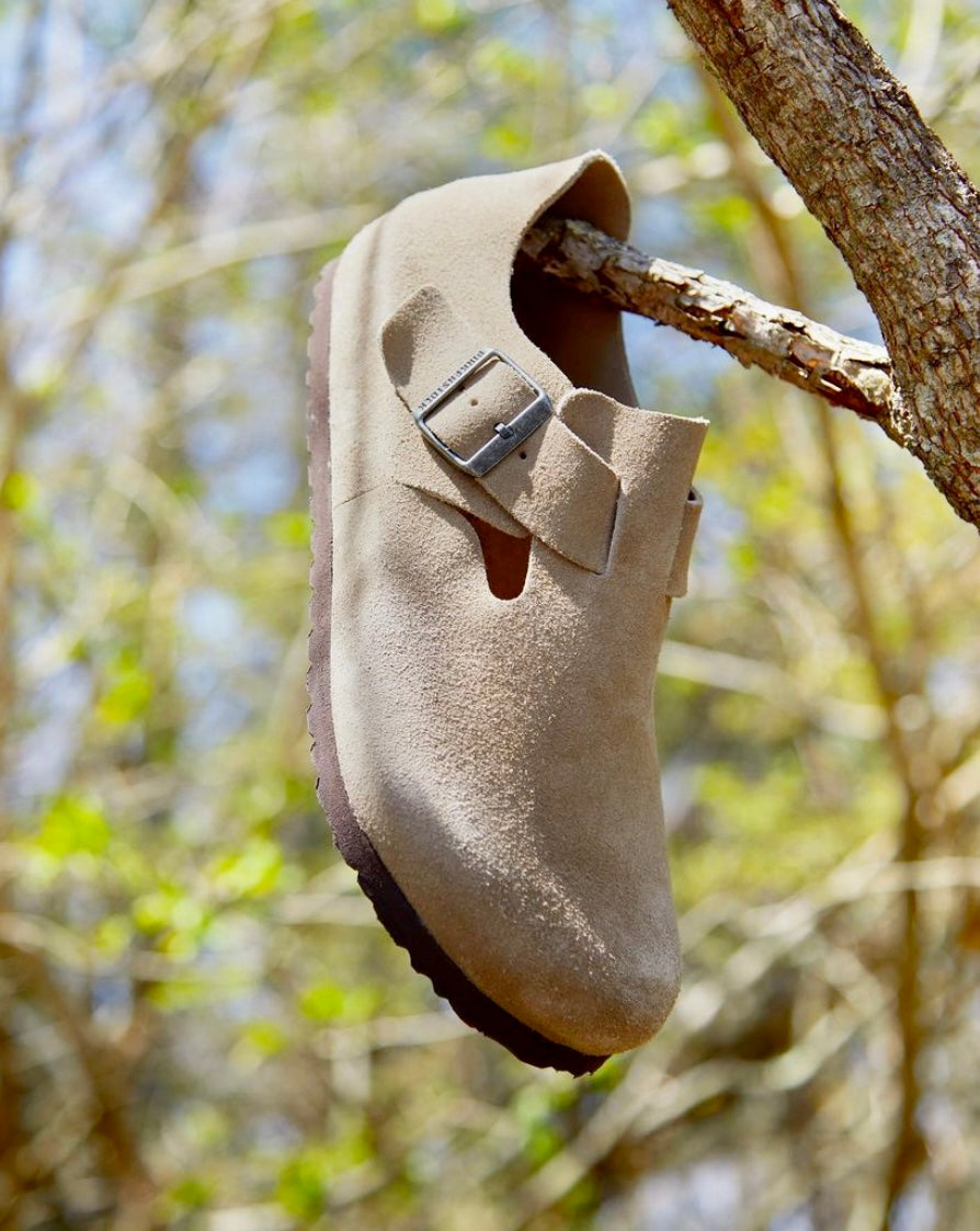 London Taupe Suede Leather