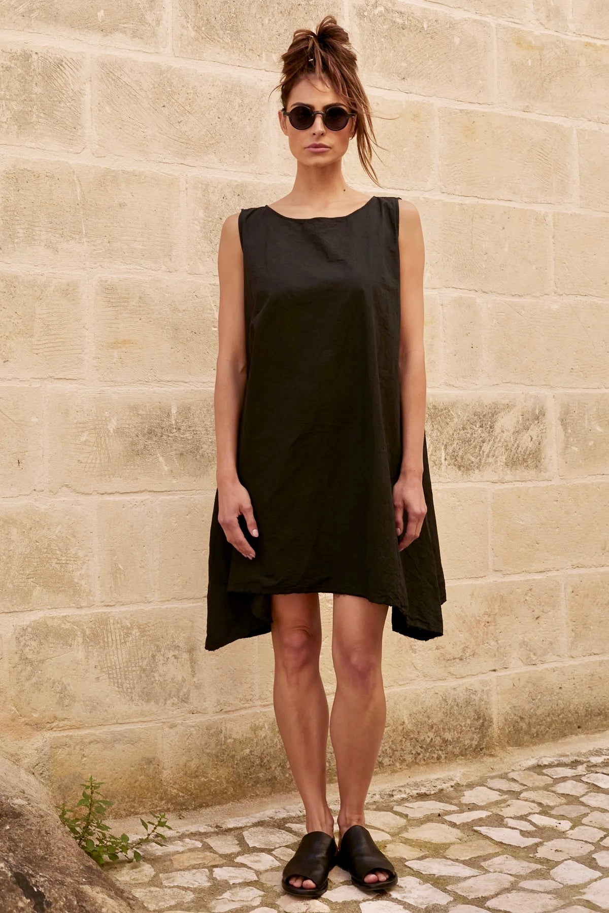 Gia Dress Paper Cotton - Black