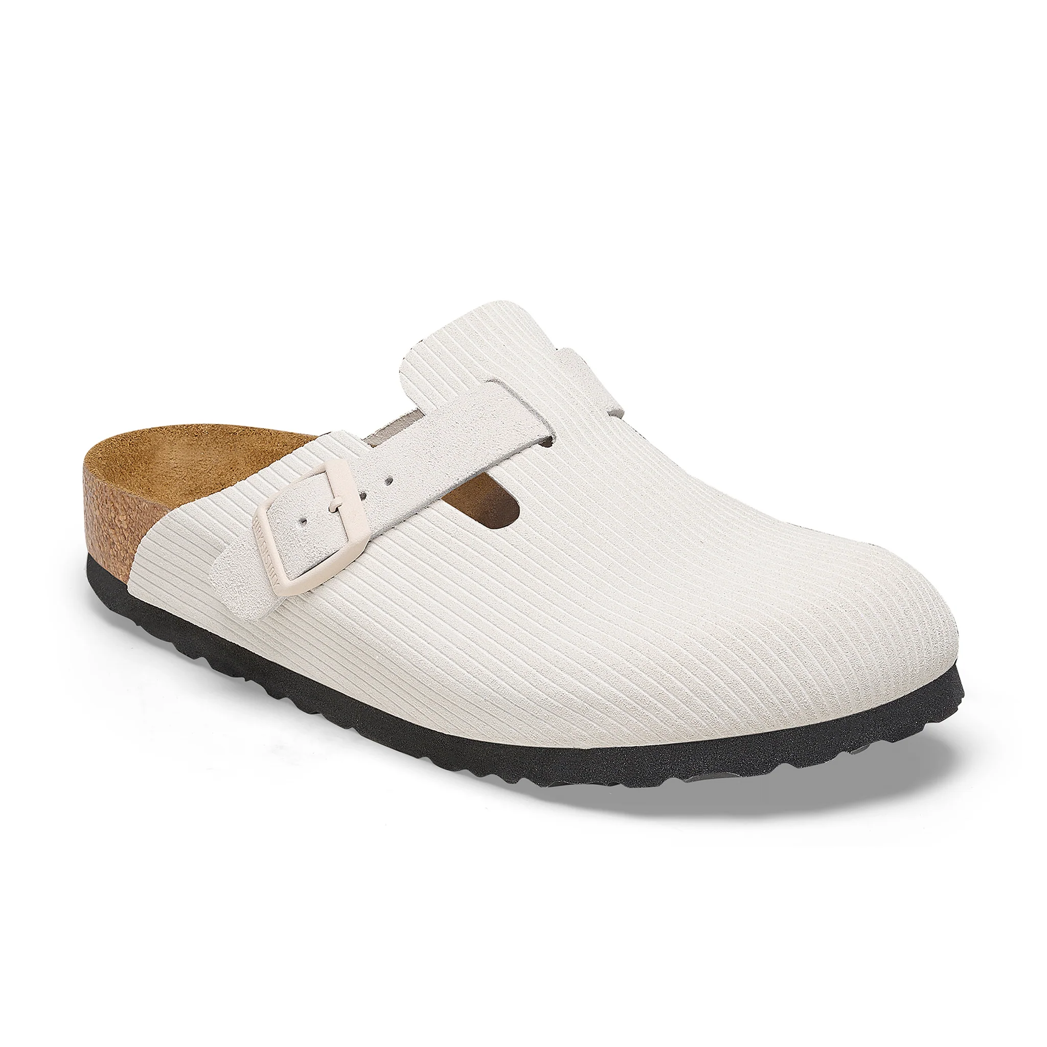 Boston Antique White Embossed Suede Leather