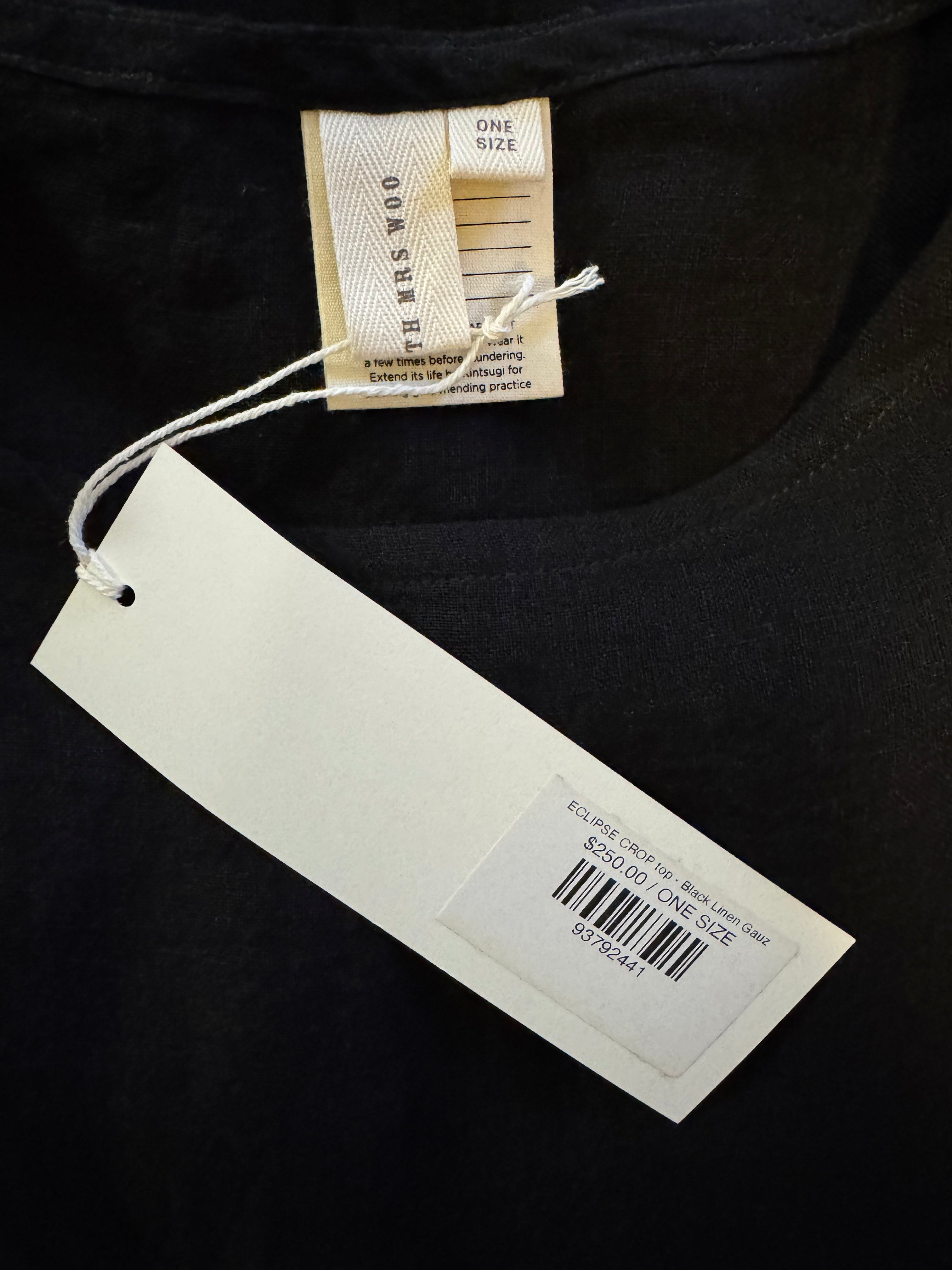 Pre-loved Eclipse Crop linen top - black