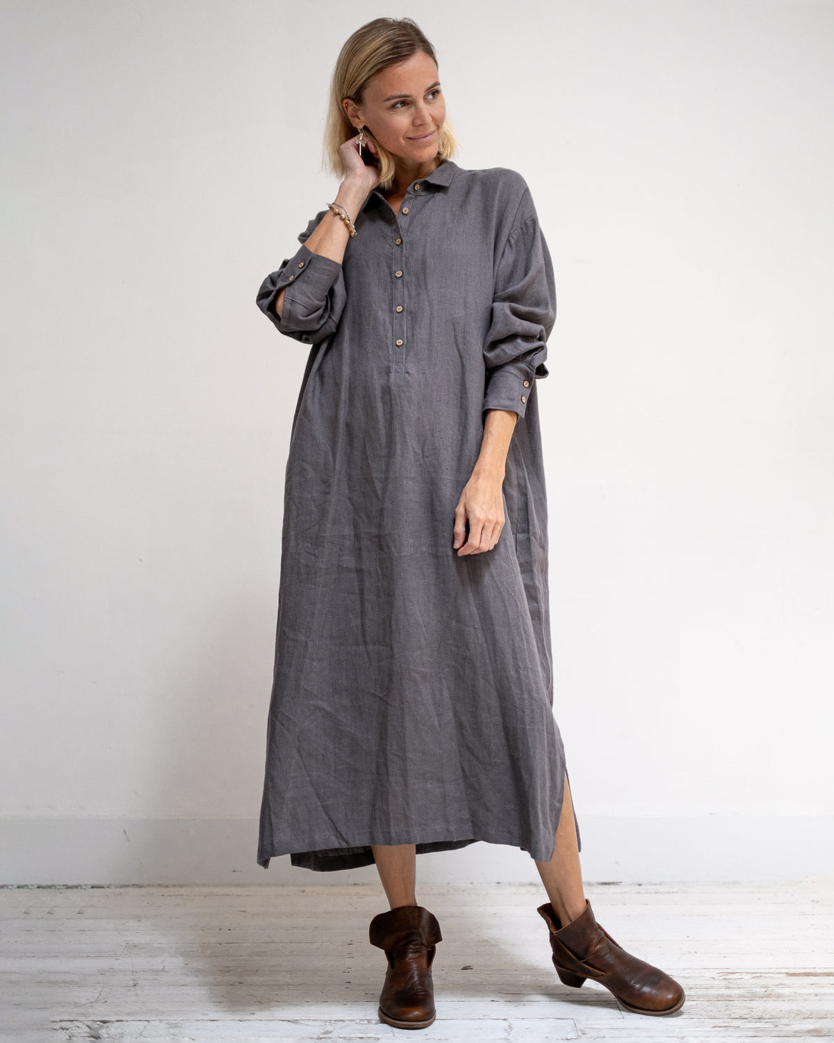 Stefania Dress - Mauve/Grey