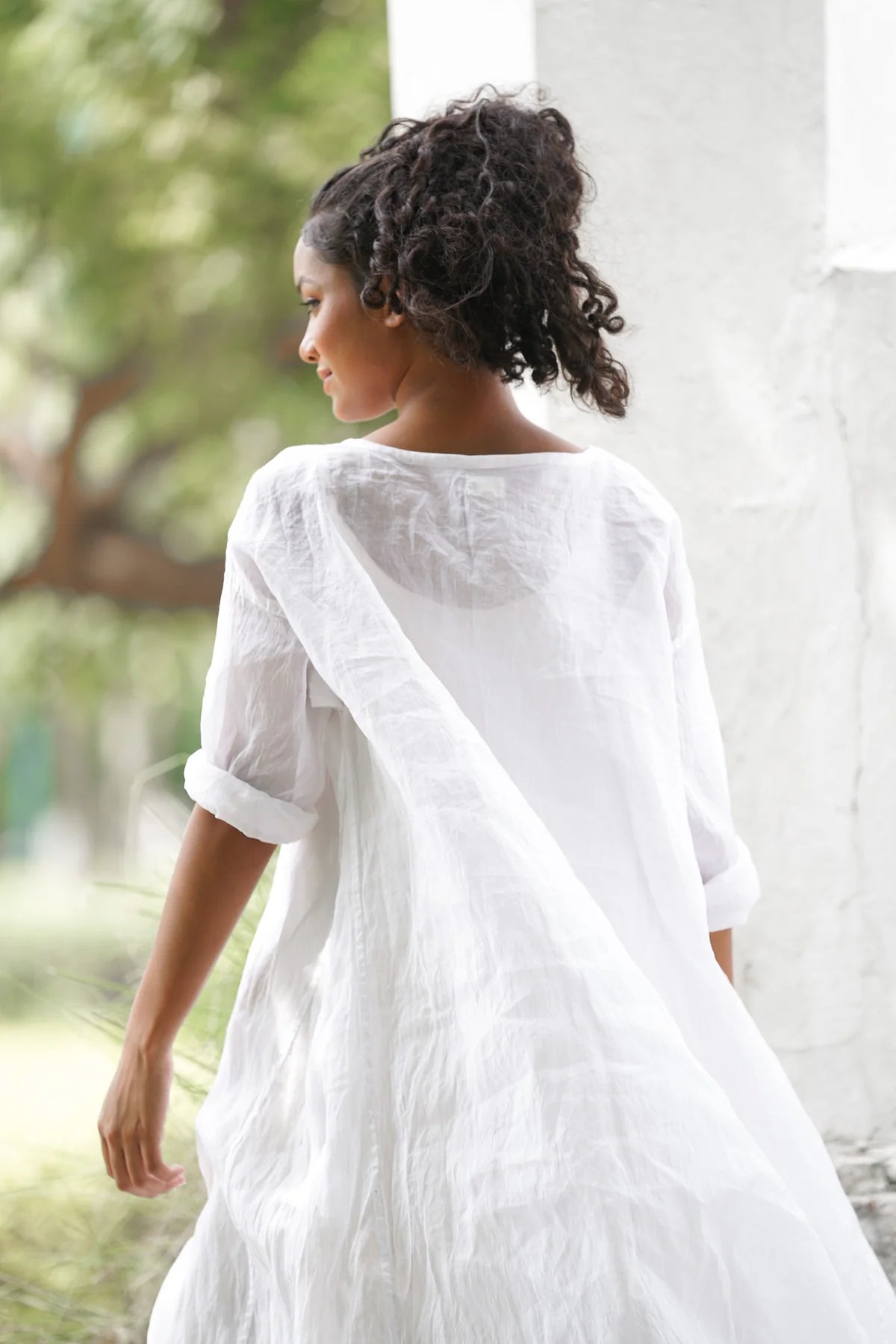 Jamila Cotton Organdy Dress - White