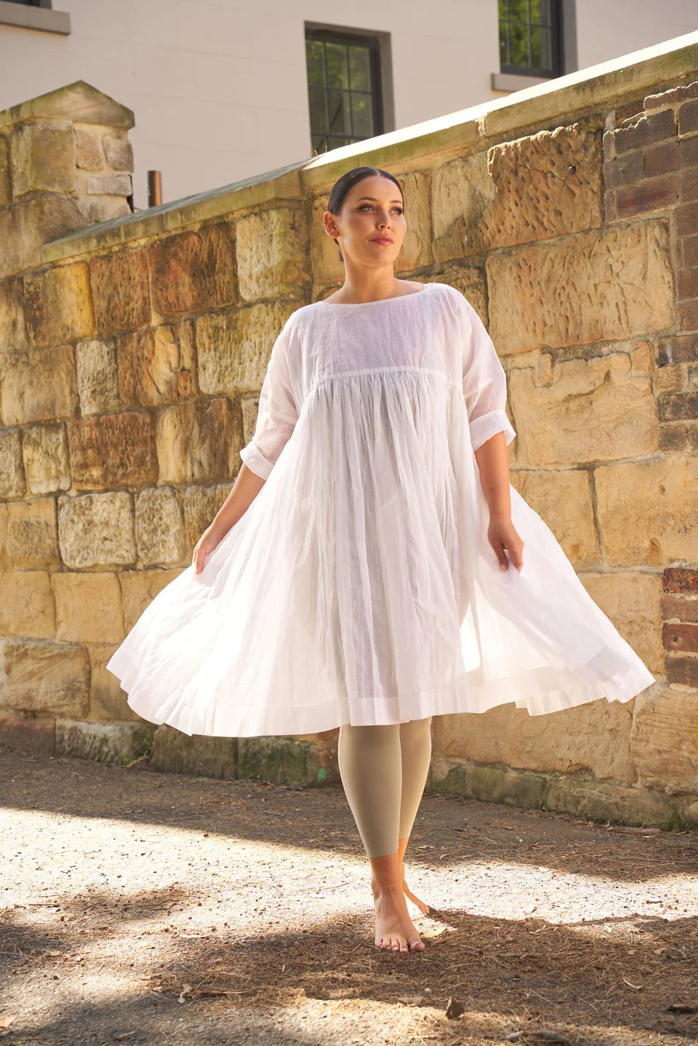 Anouk Cotton Organdy Tunic Dress - White