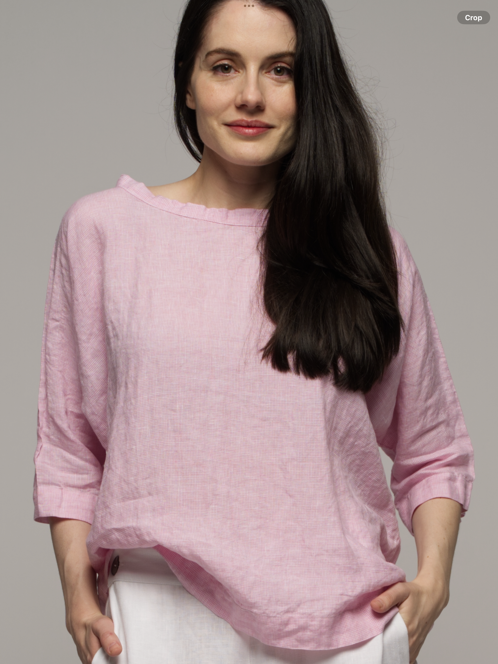 Matilda Gingham Top - Pink Micro check