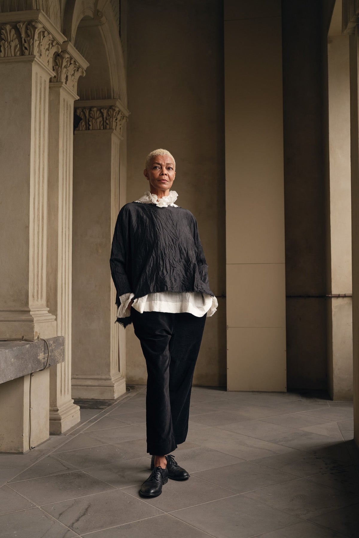 Ophélie Pant - Cotton Velvet black