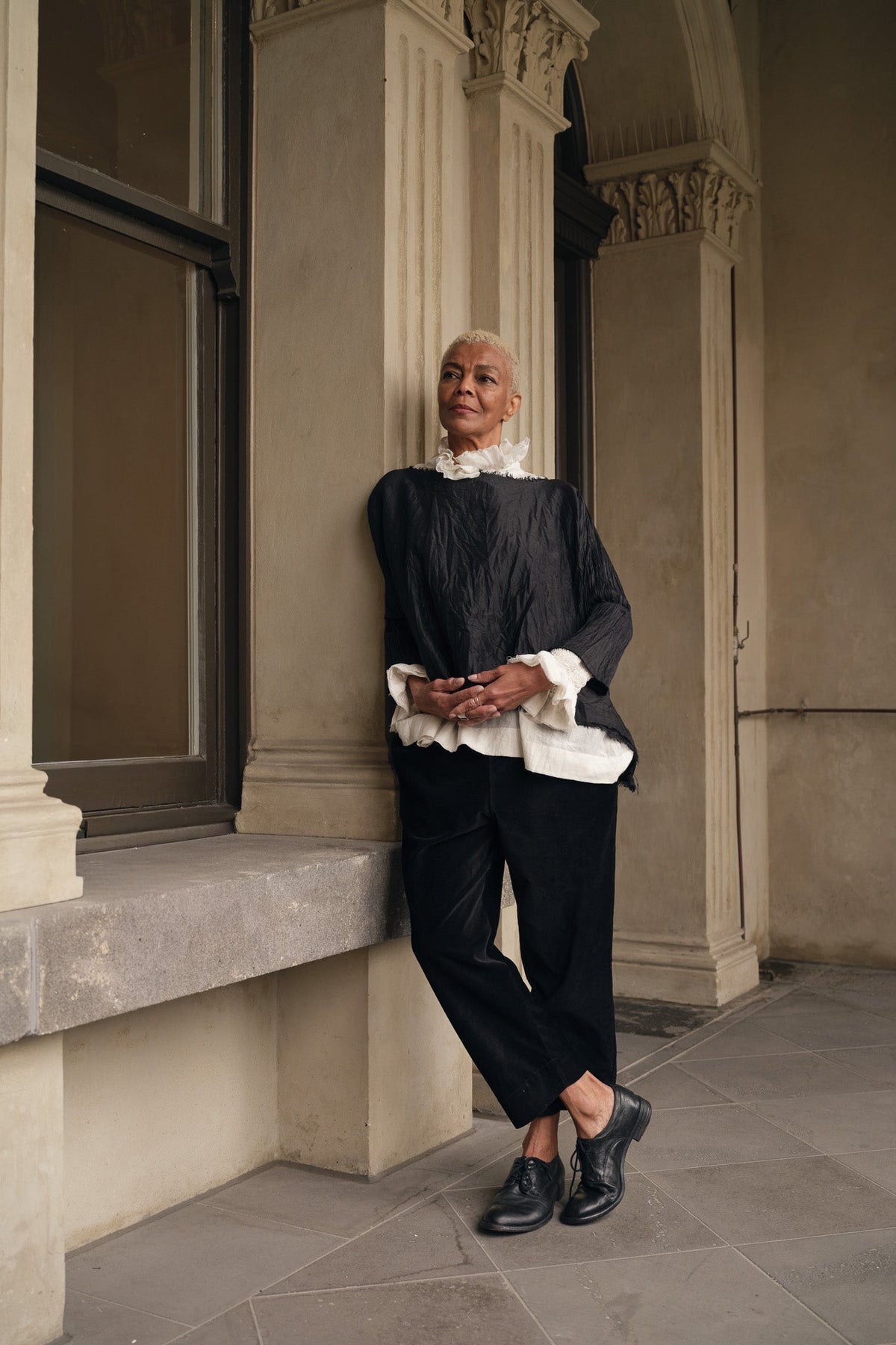 Ophélie Pant - Cotton Velvet black