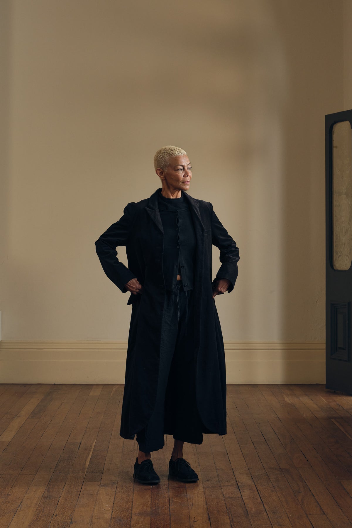 Arc Coat - Cotton Velvet black