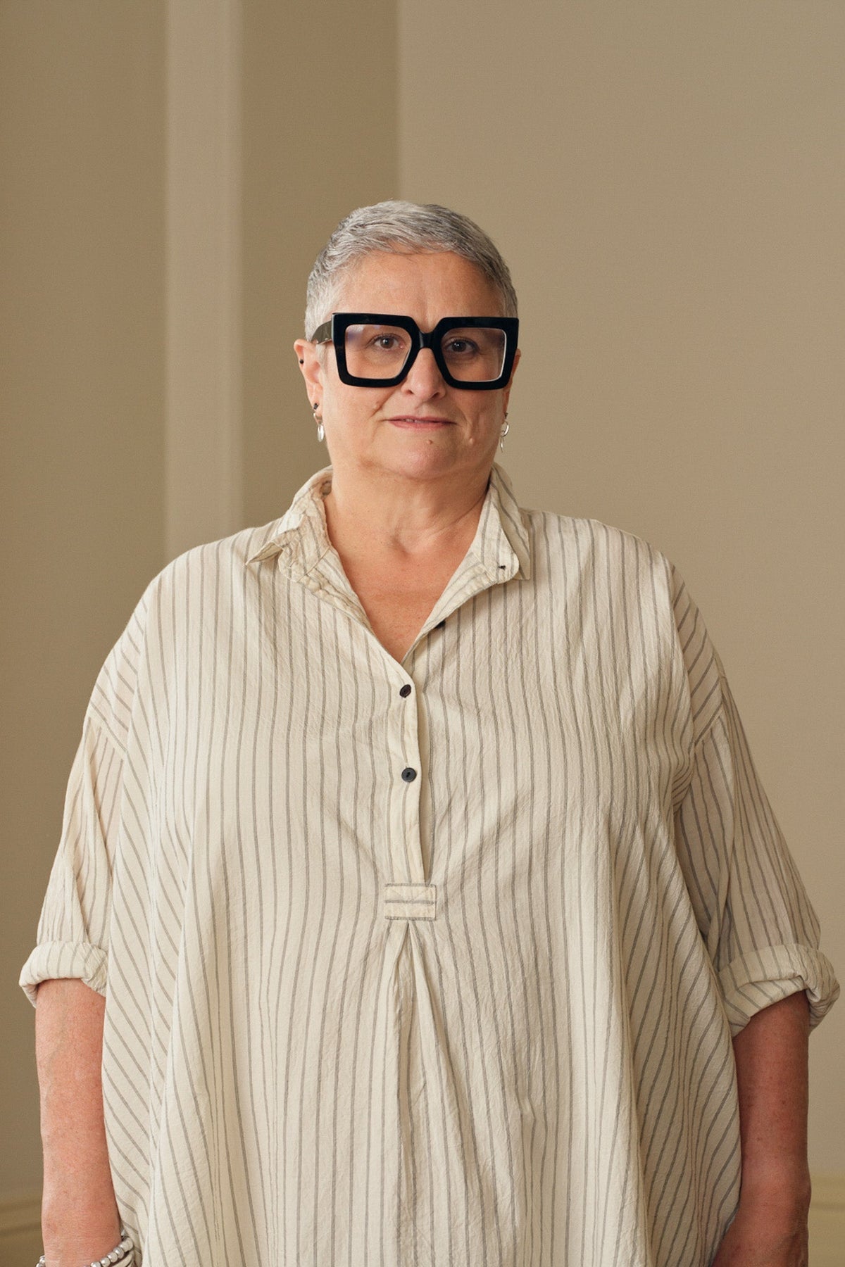 Harper Shirt - Paper Cotton cream ticking