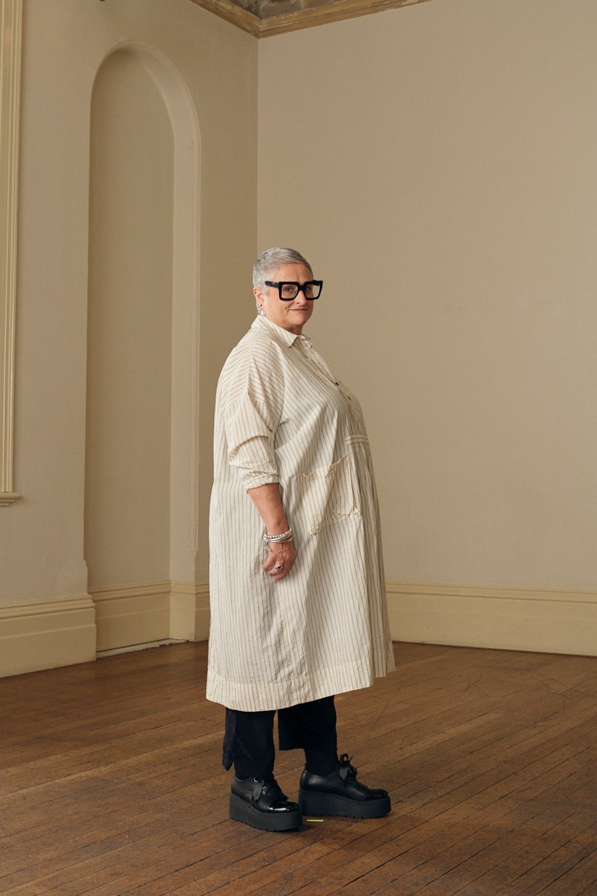 Romy Dress - Paper Cotton cream ticking