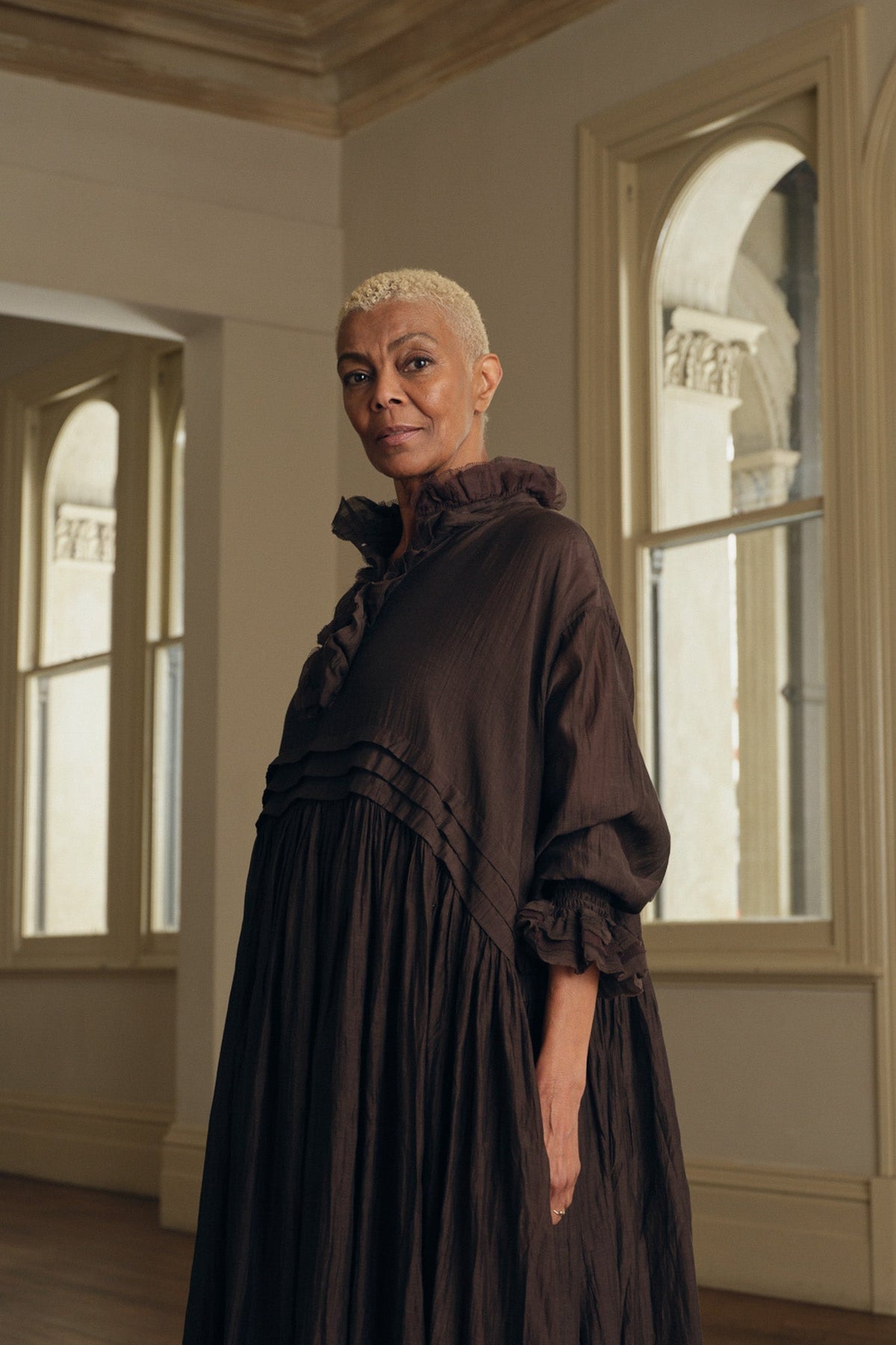 ODILE DRESS - SILK COTTON chocolate