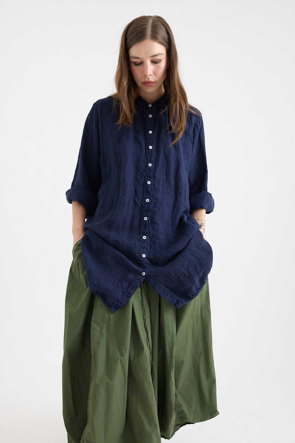 Manon Tunic - Classic Linen - Navy
