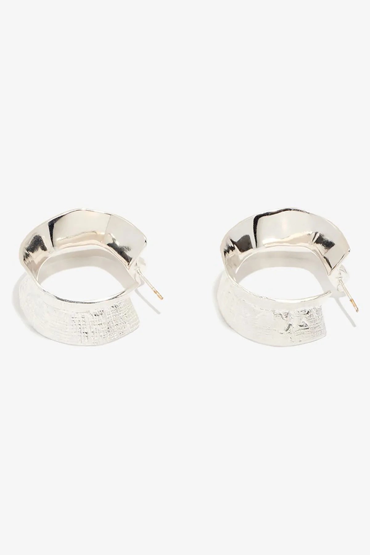 pre-loved Lucy Folk silver hoop earrings