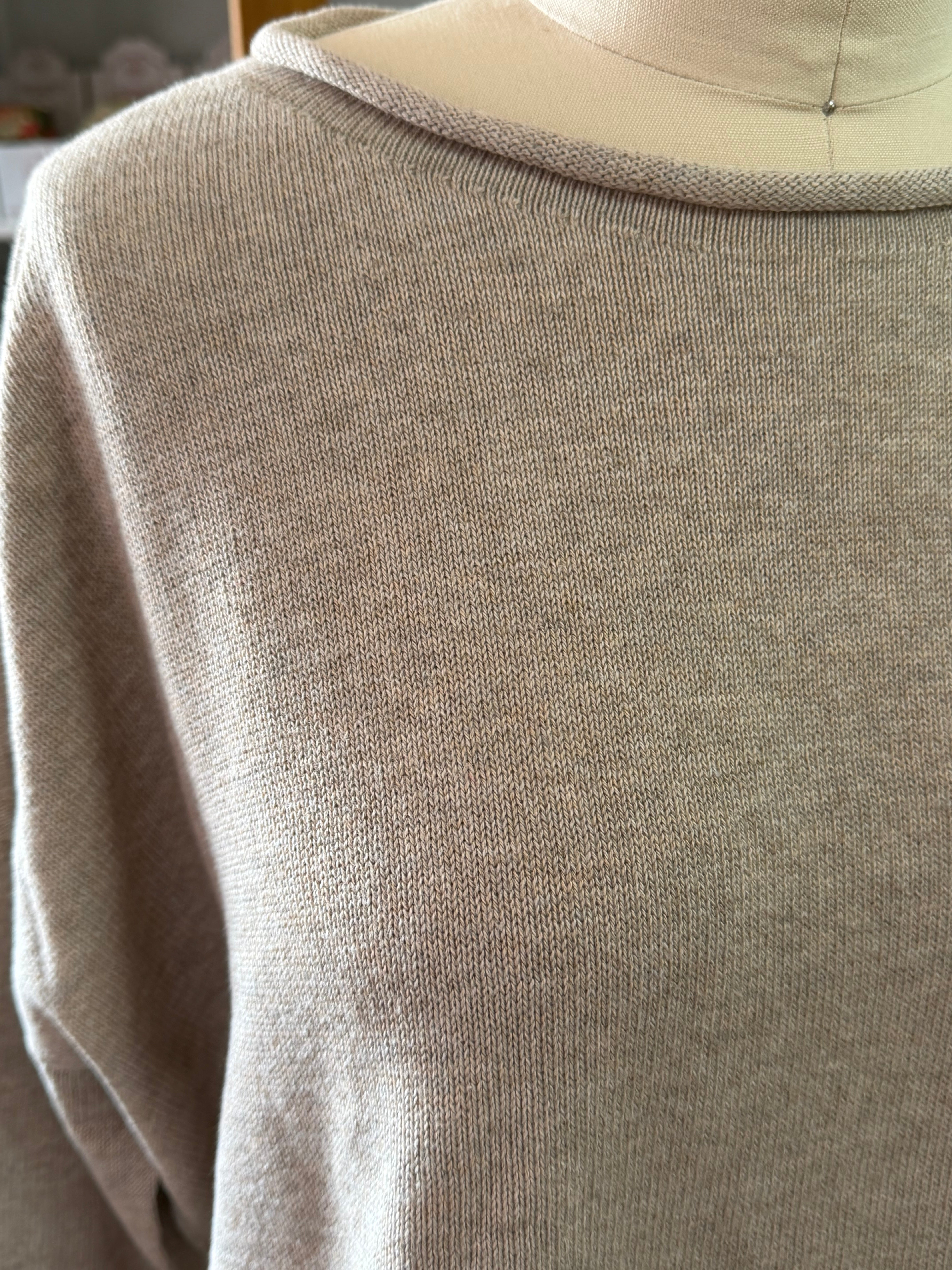 organic cotton curled edge knit - fawn
