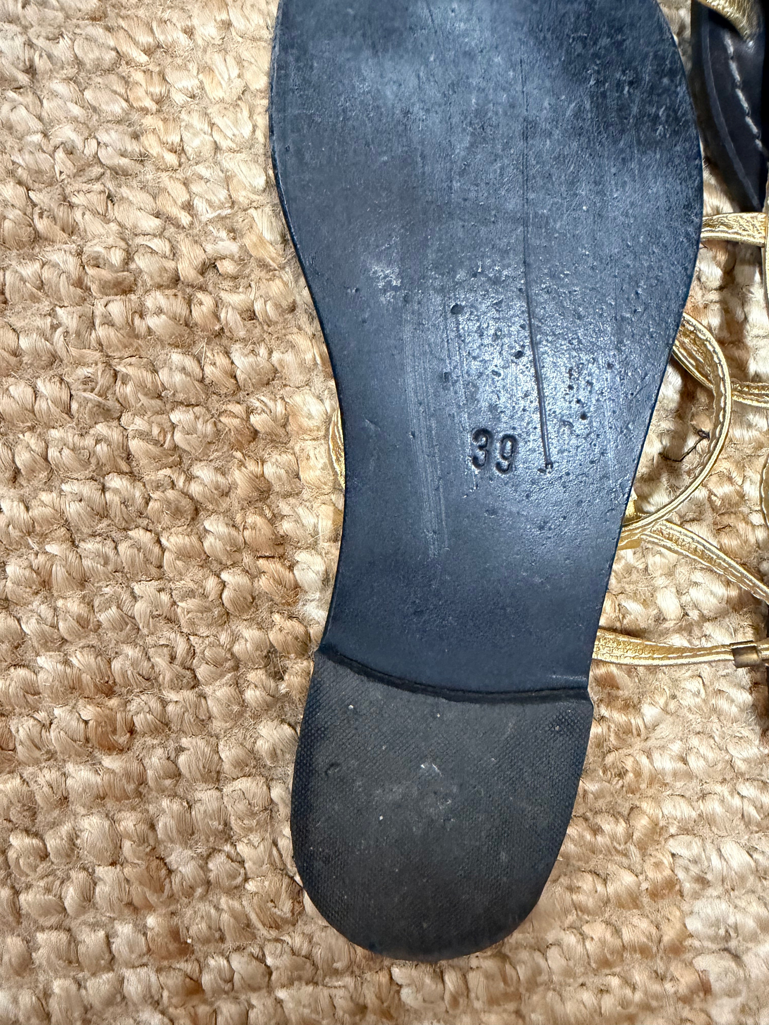 pre-loved capri positano gold sandals