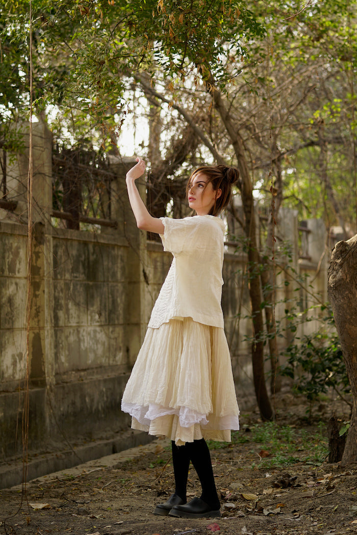 Amelie Tutu Slip Dress Short - Warm White
