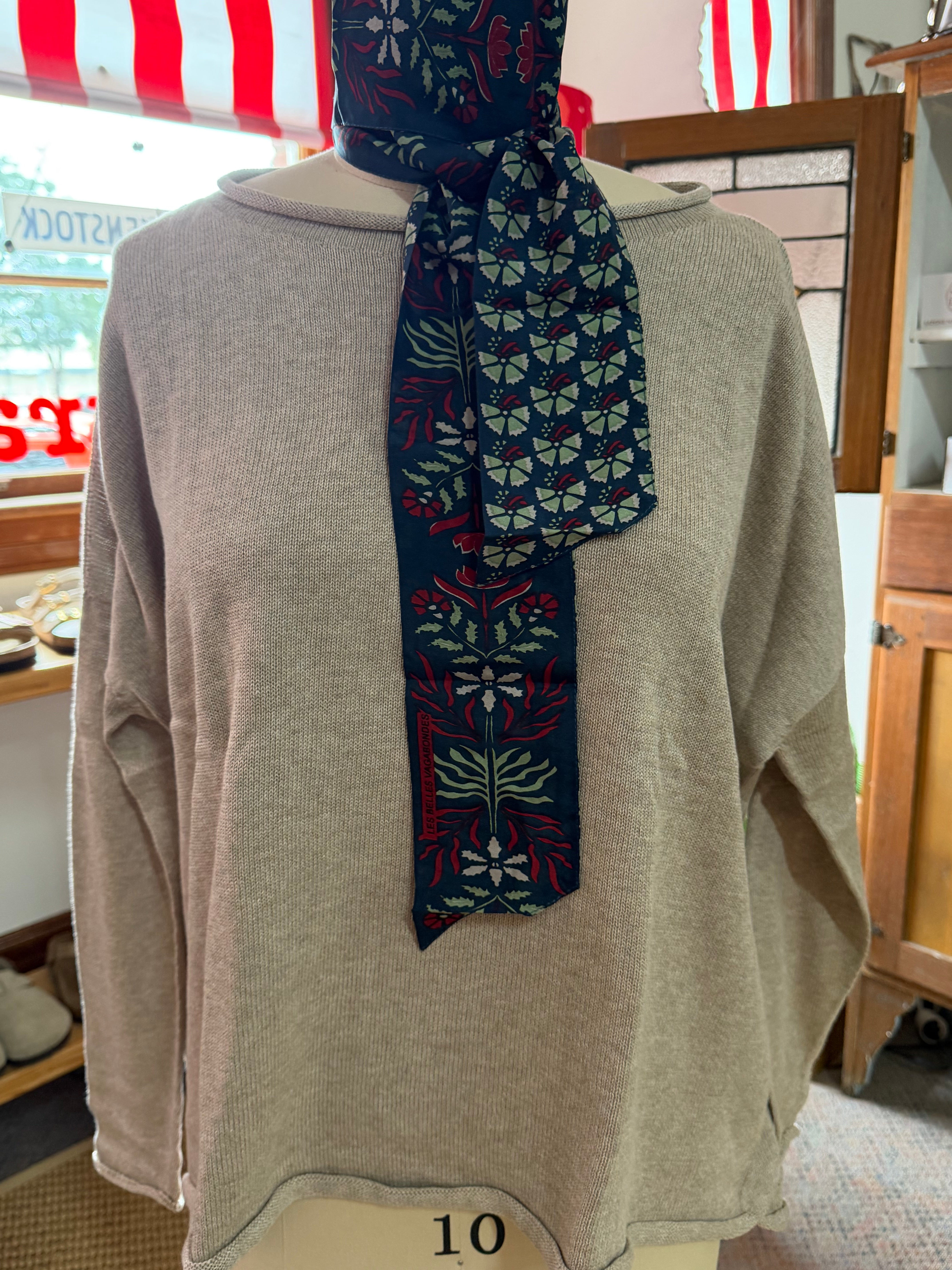 organic cotton curled edge knit - fawn