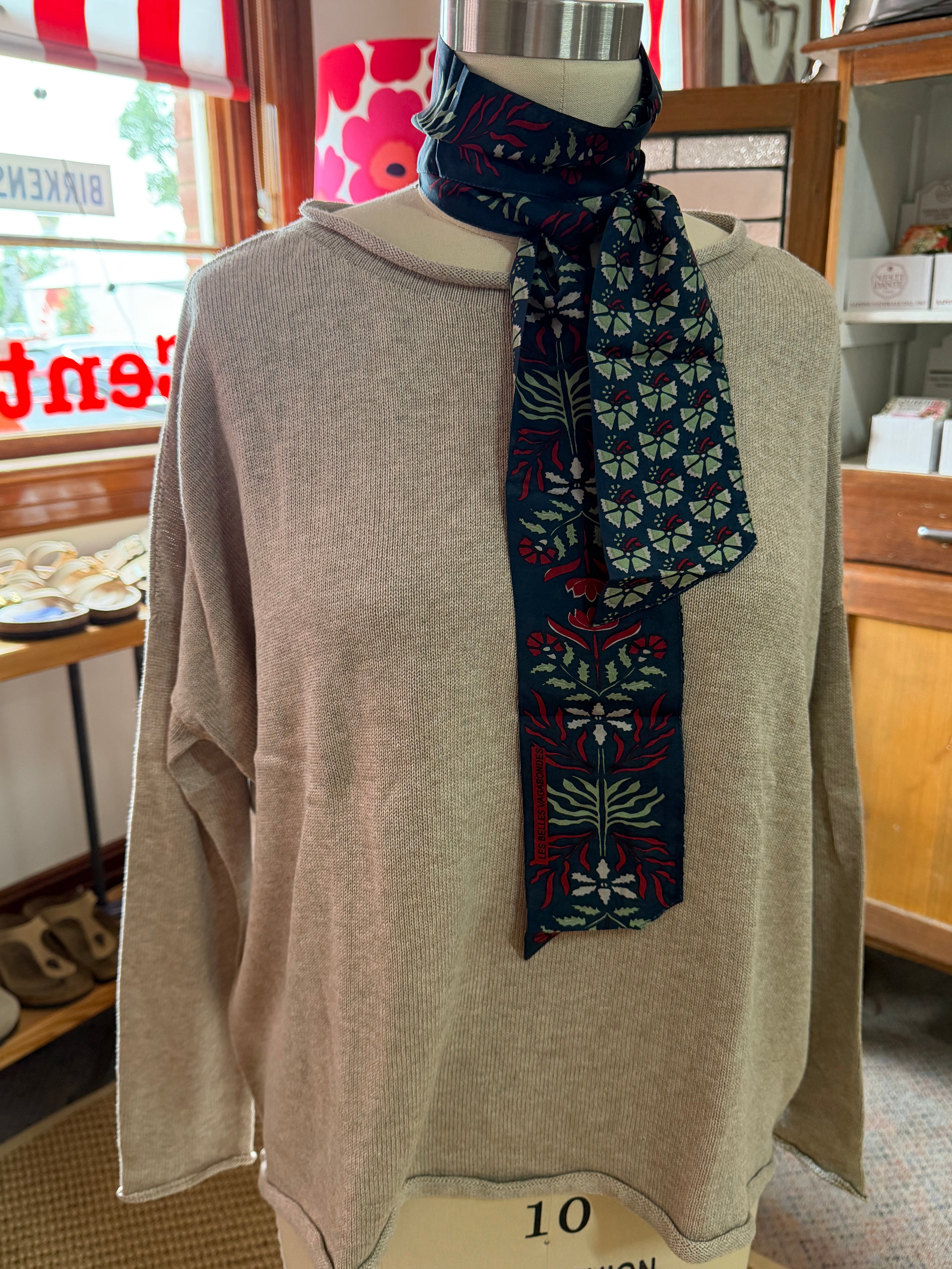 organic cotton curled edge knit - fawn