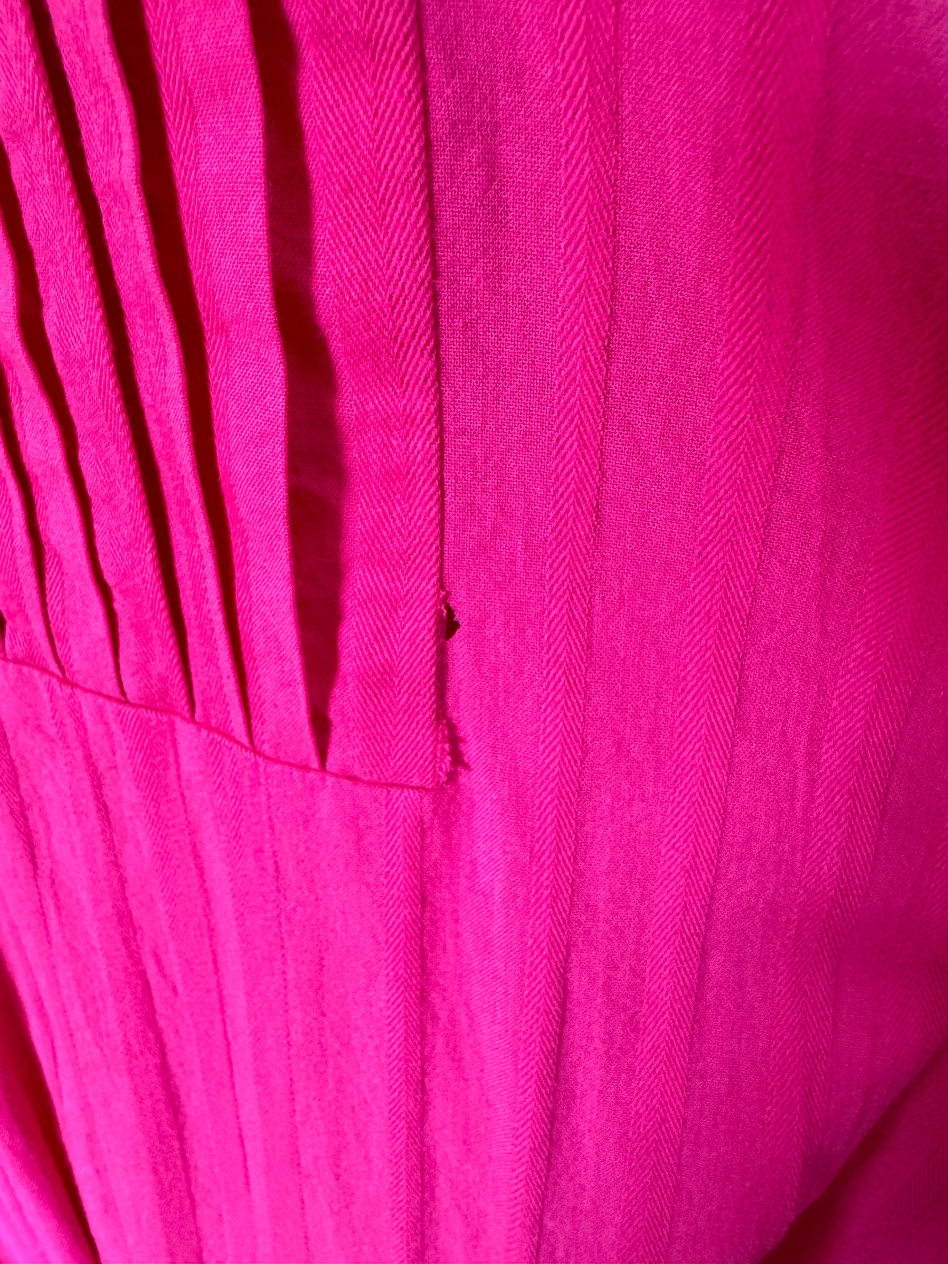 pre-loved Foemina hot pink cotton shirt dress