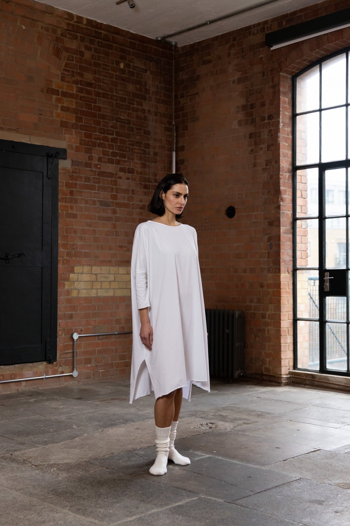 Sybil Long Tee - Cotton White