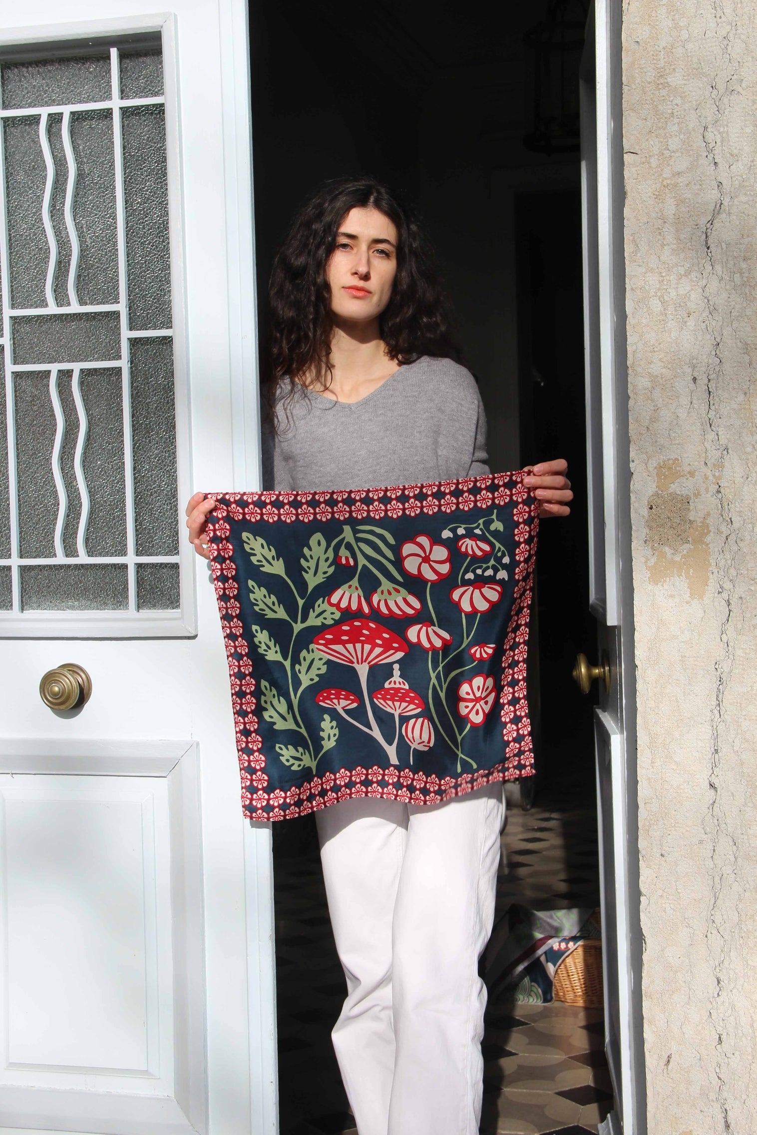 Silk scarf - Alice Marine Navy