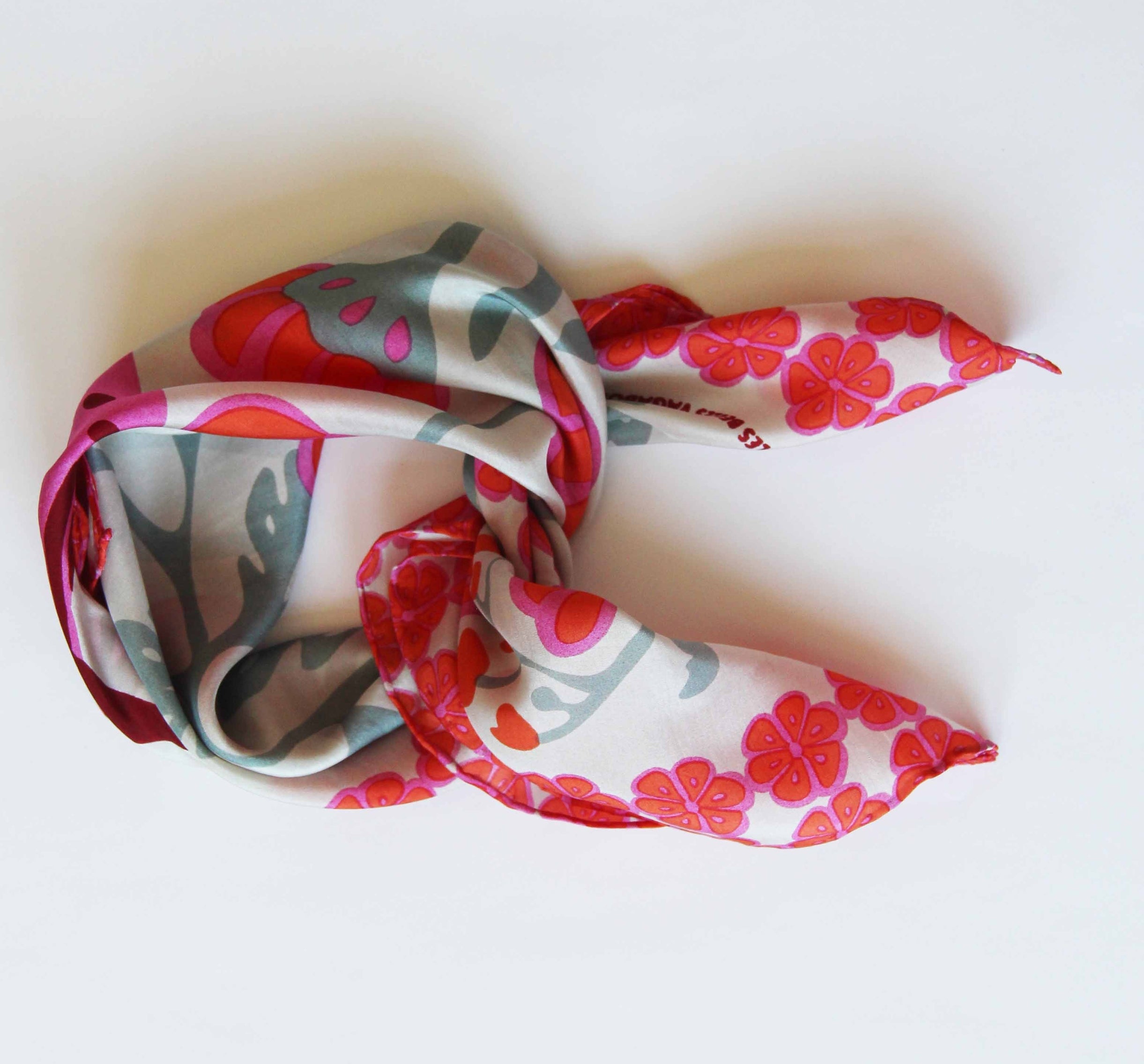 Silk scarf - Alice Orange