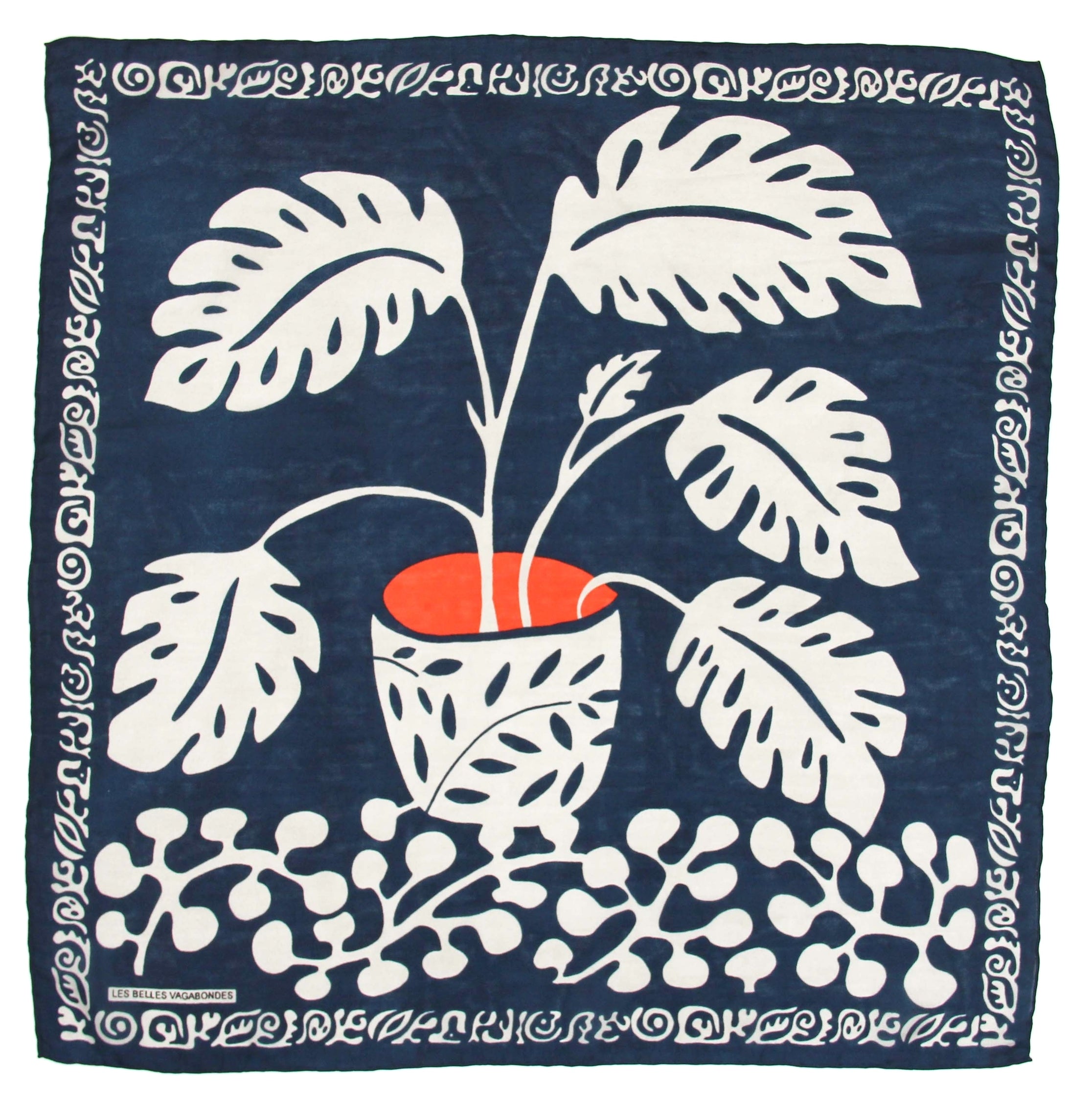 Silk scarf - Marine Arum