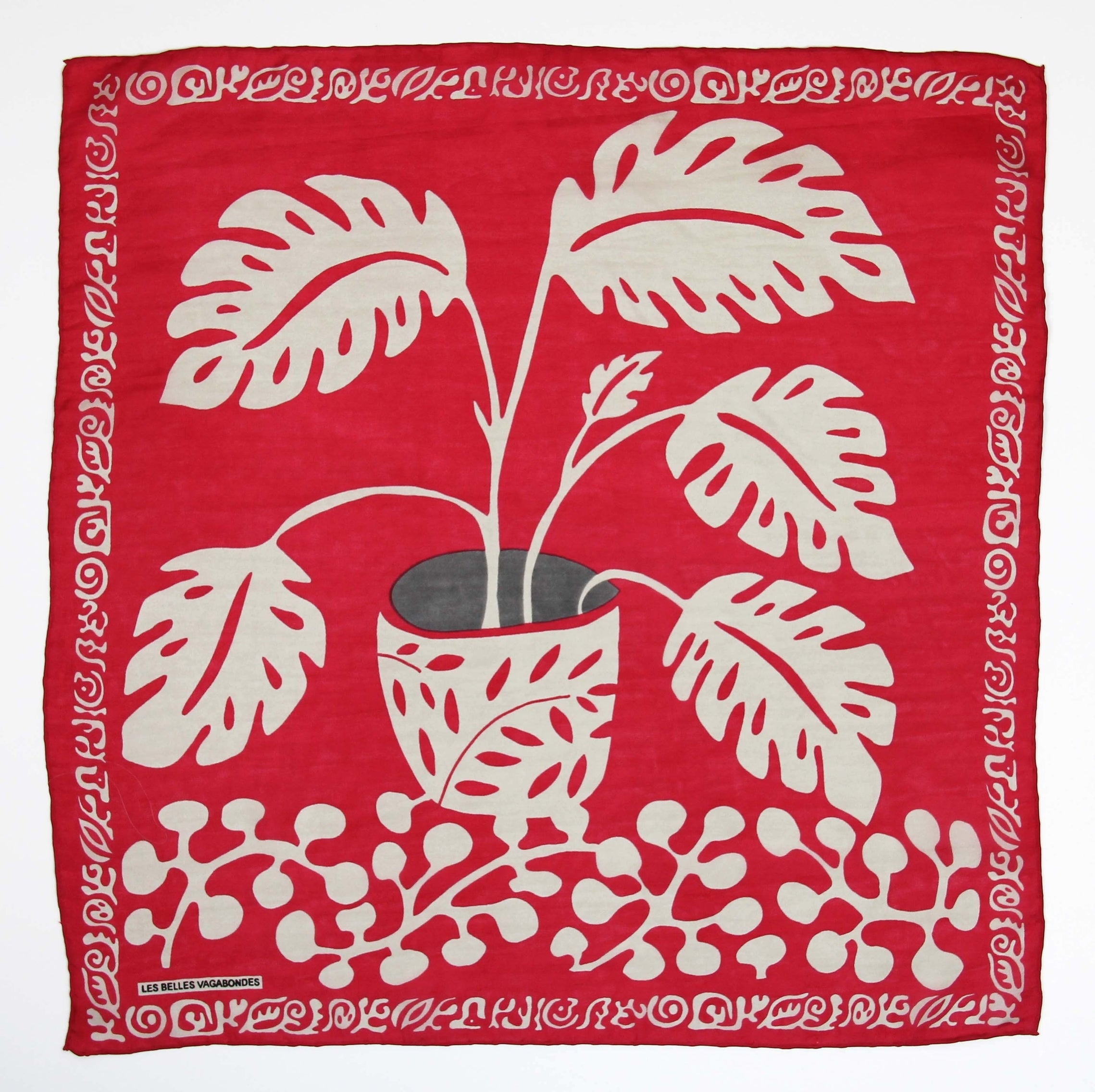 Silk scarf - Red Arum