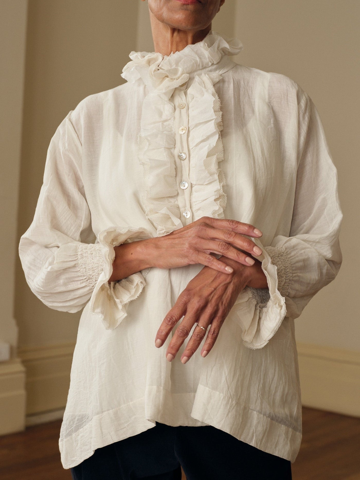 Odile Blouse - Silk Cotton warm white