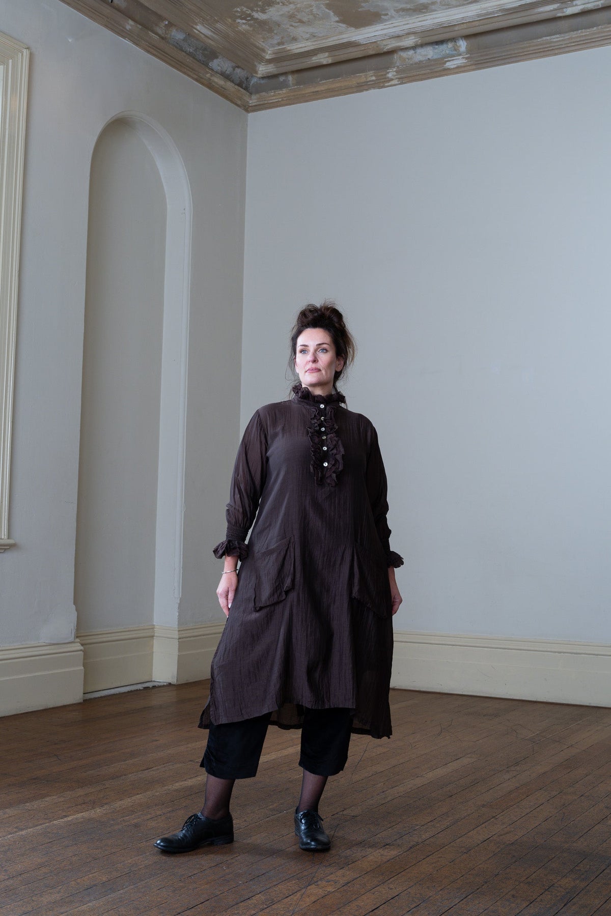 Odile Tunic - Silk Cotton Chocolate